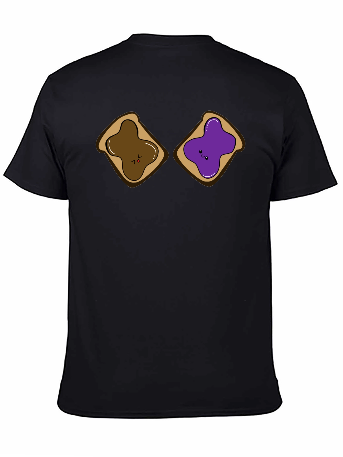 Black PB&J Sandwich Funny Graphic T-Shirt view 4