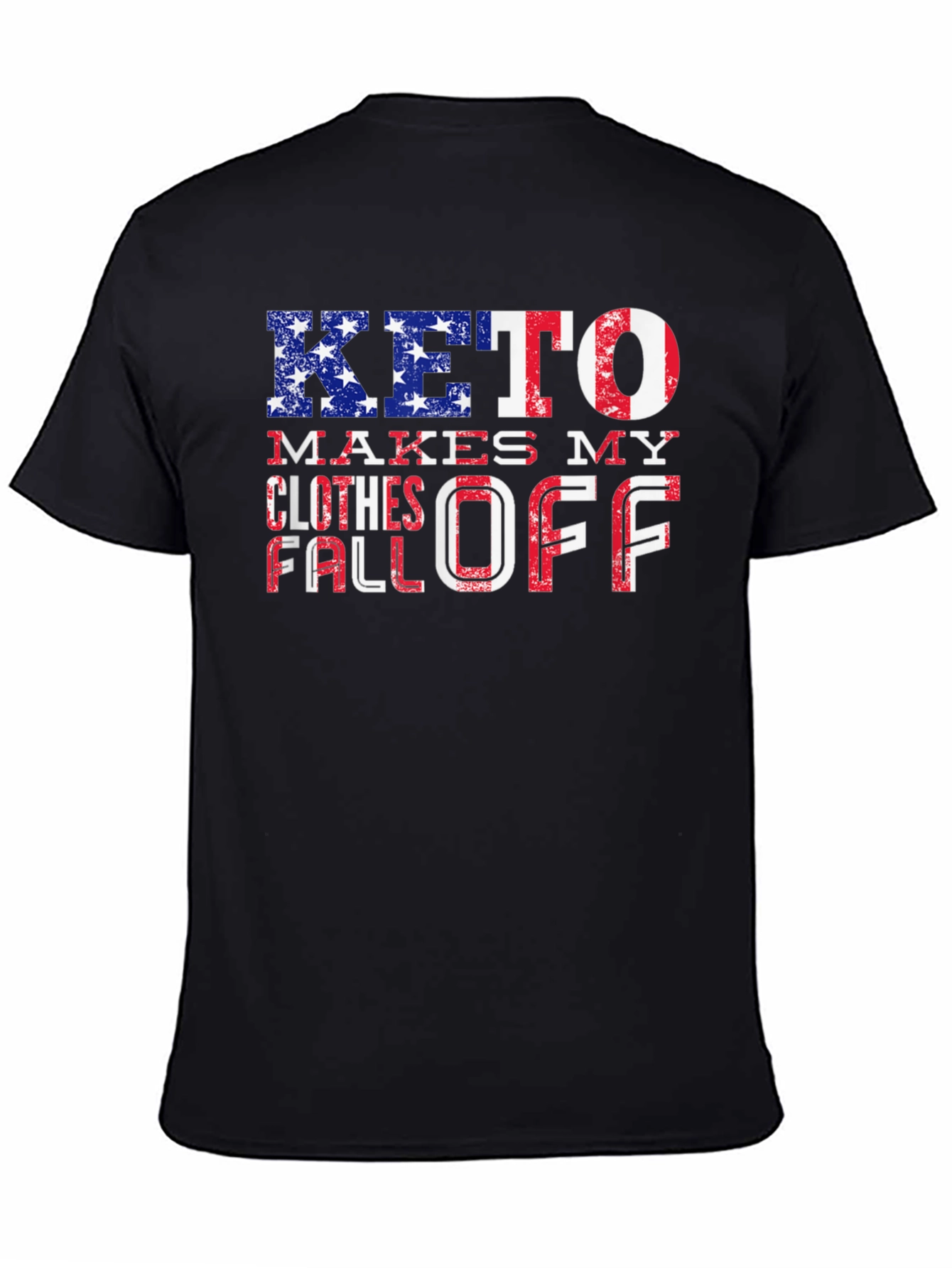 Black Keto Diet T-Shirt: Patriotic Weight Loss Design view 4
