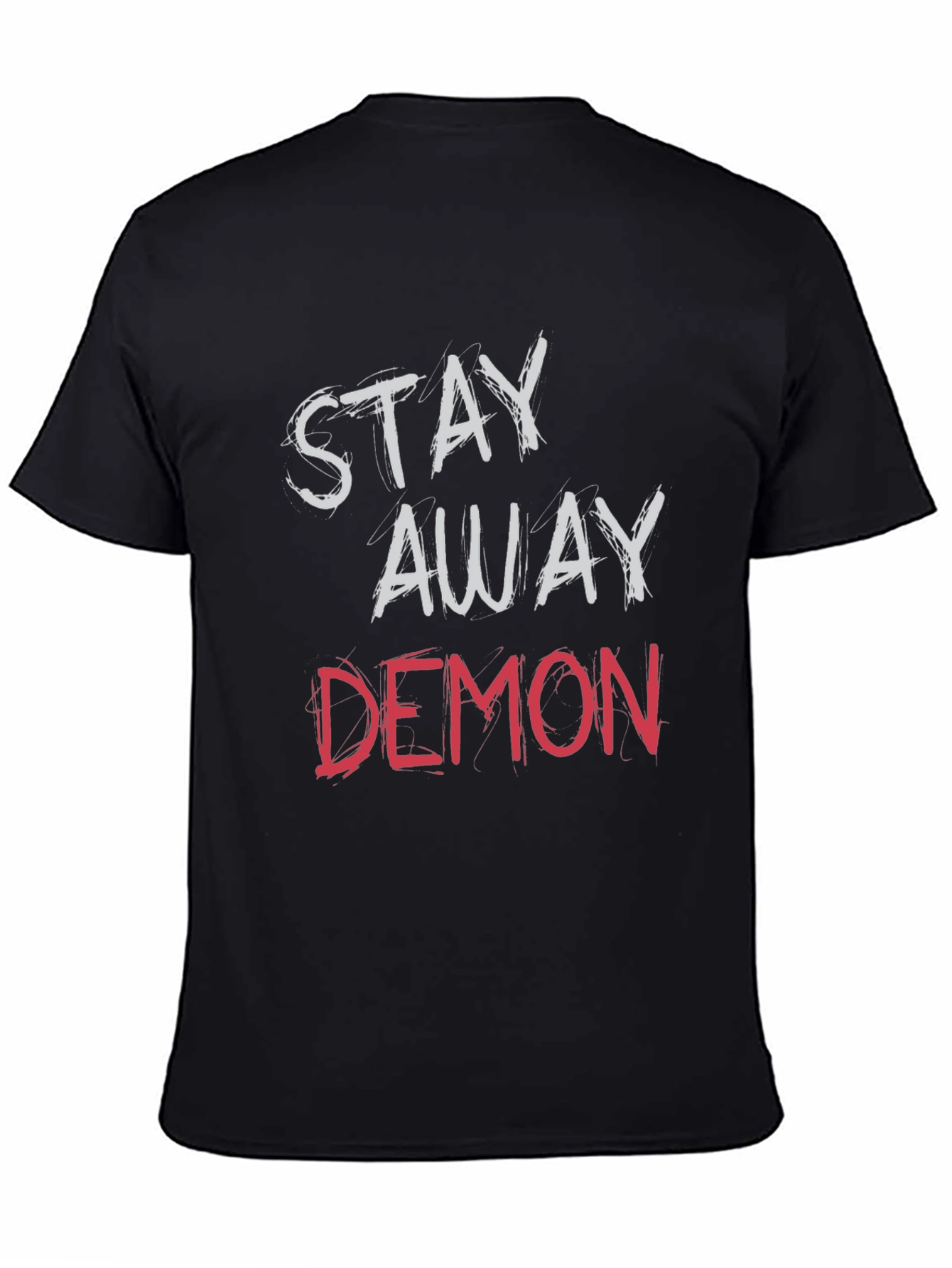 Black Stay Away Demon Graphic Tee - Soft Cotton view 4