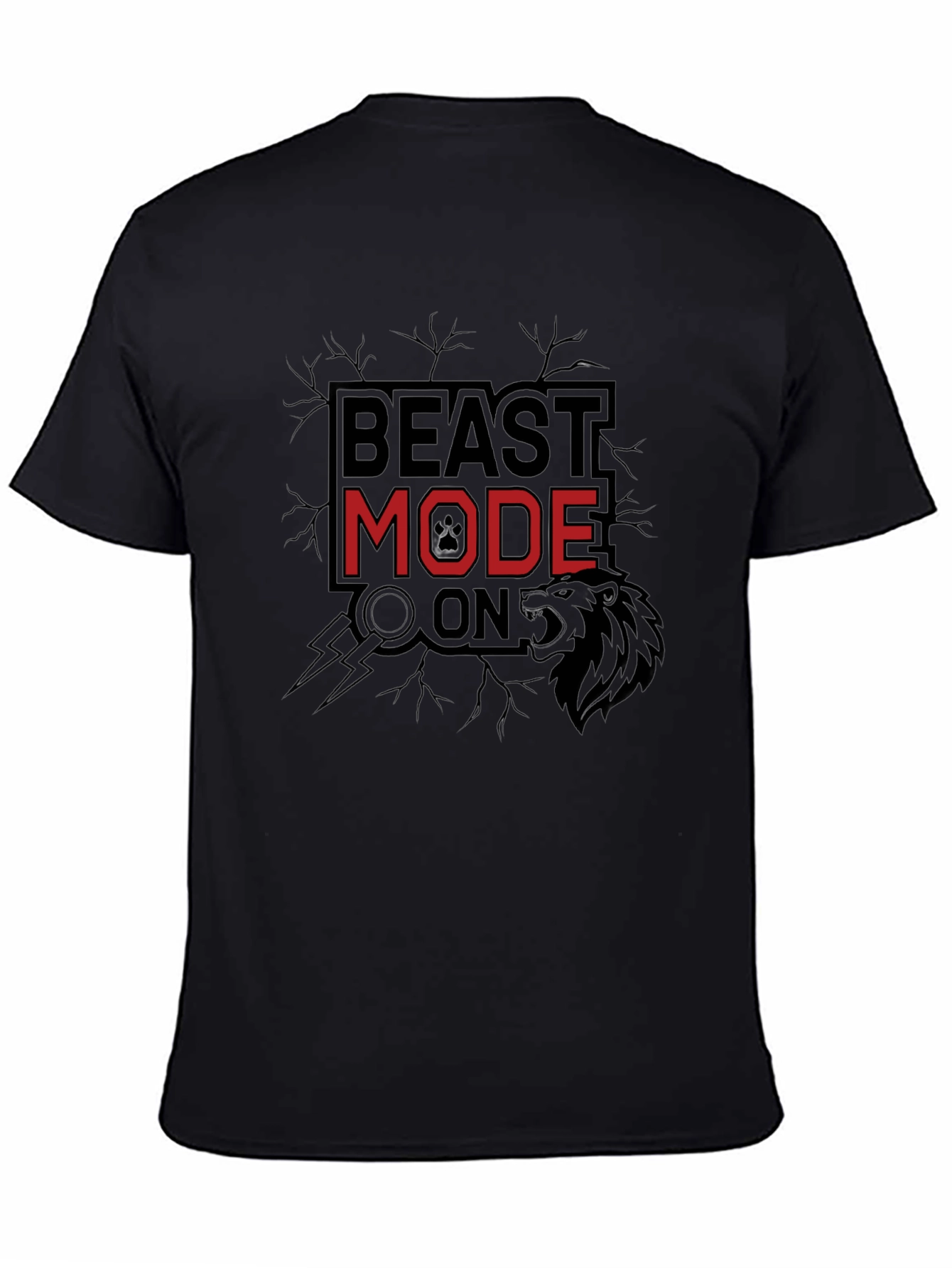 Black Beast Mode On Black T-Shirt view 4