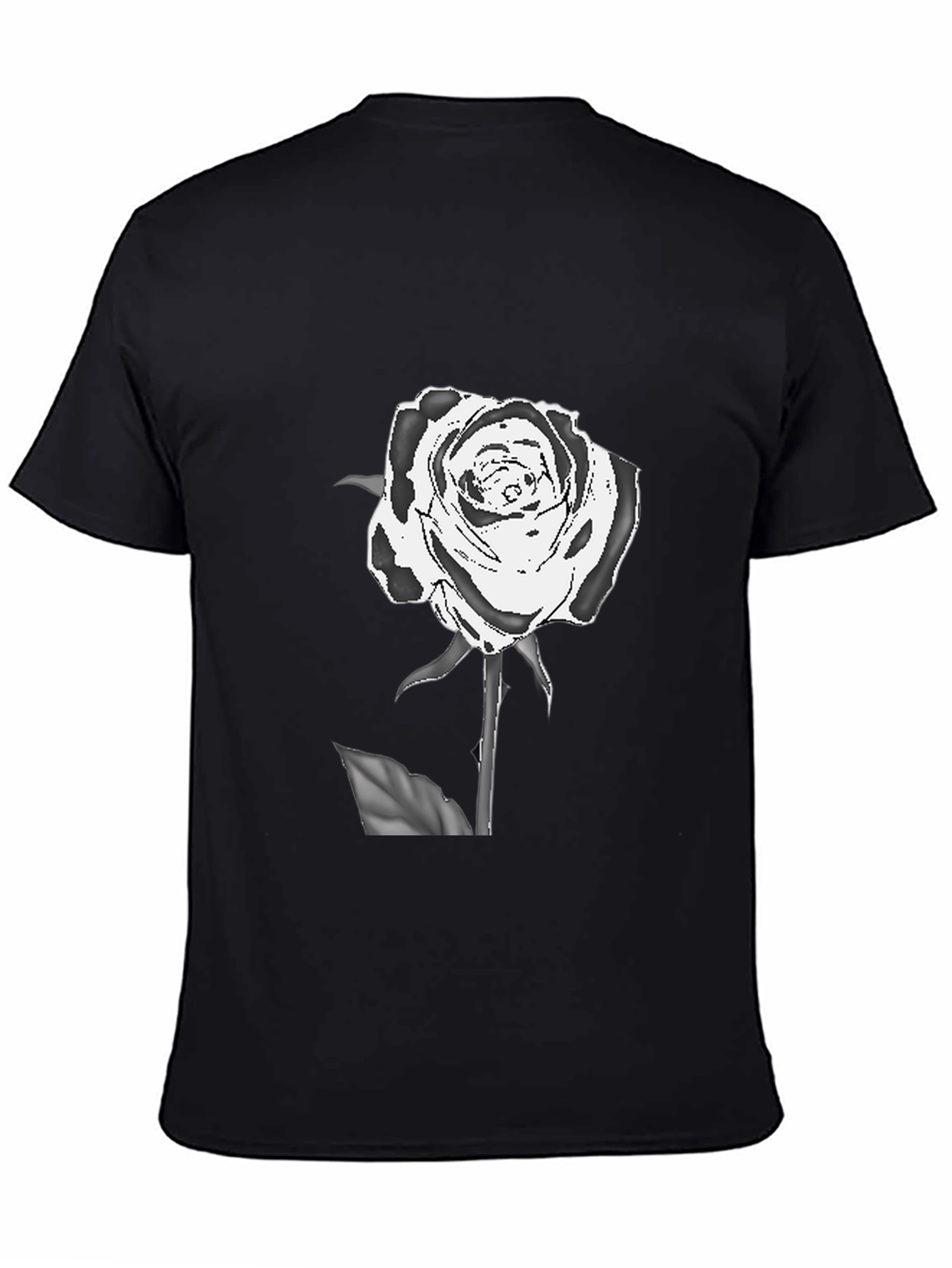 Black Black T-Shirt with Rose Graphic view 4