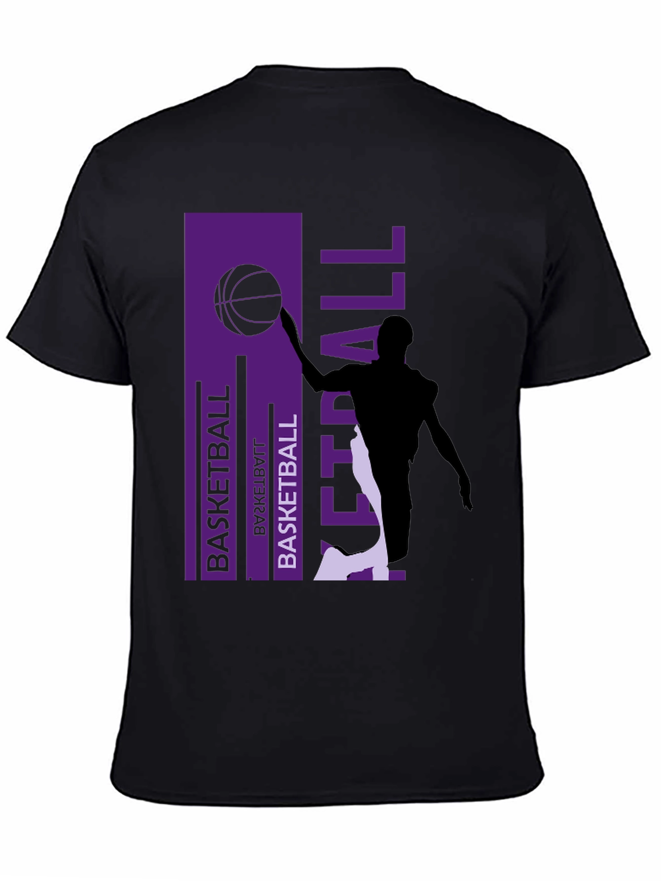 Black Basketball Graphic Print Tee - Stylish Activewear view 4