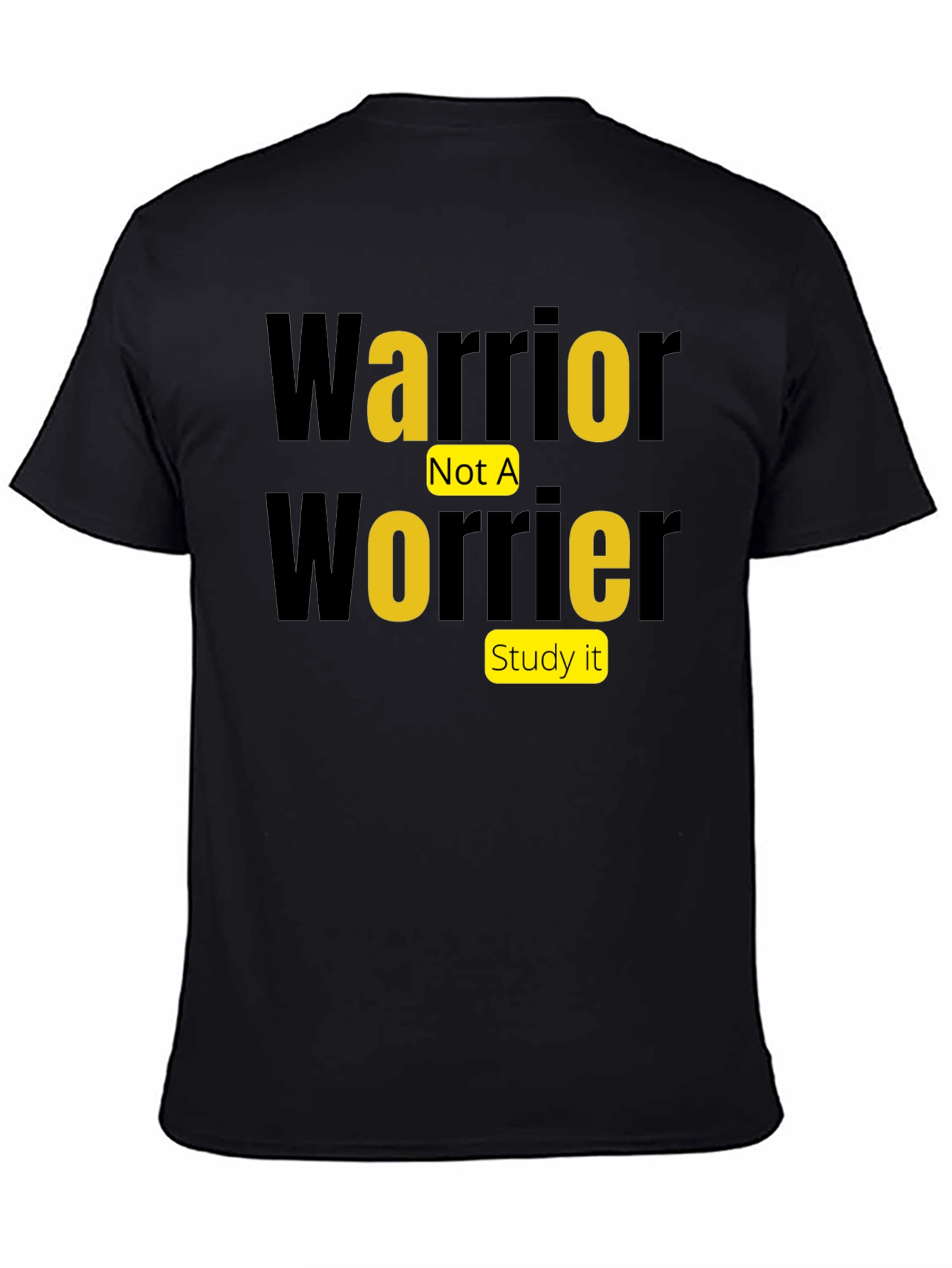 Black Warrior Not A Worrier Graphic Tee - Motivational Shirt view 4