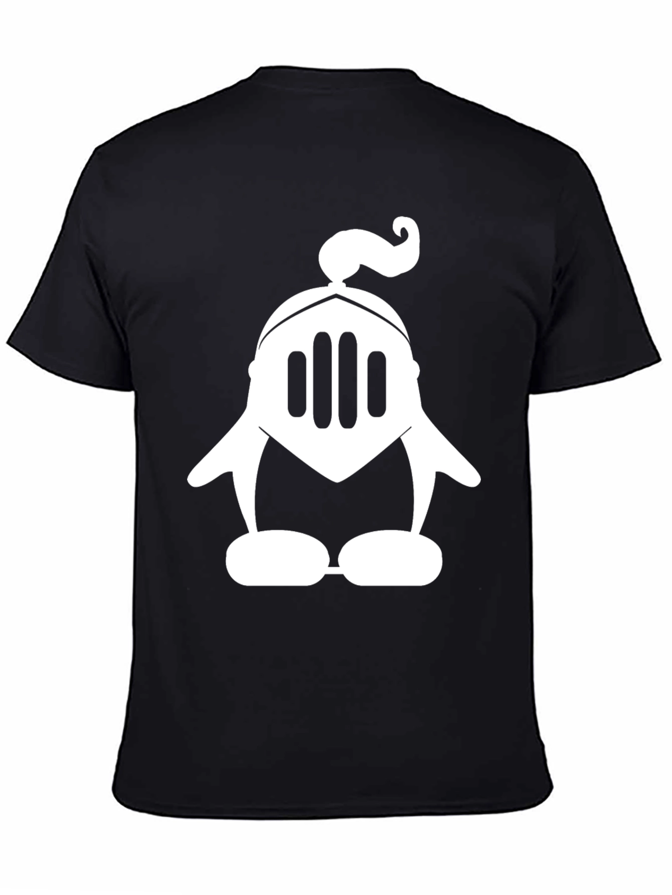 Black Knight Penguin Black T-Shirt - Unique Graphic Tee view 4
