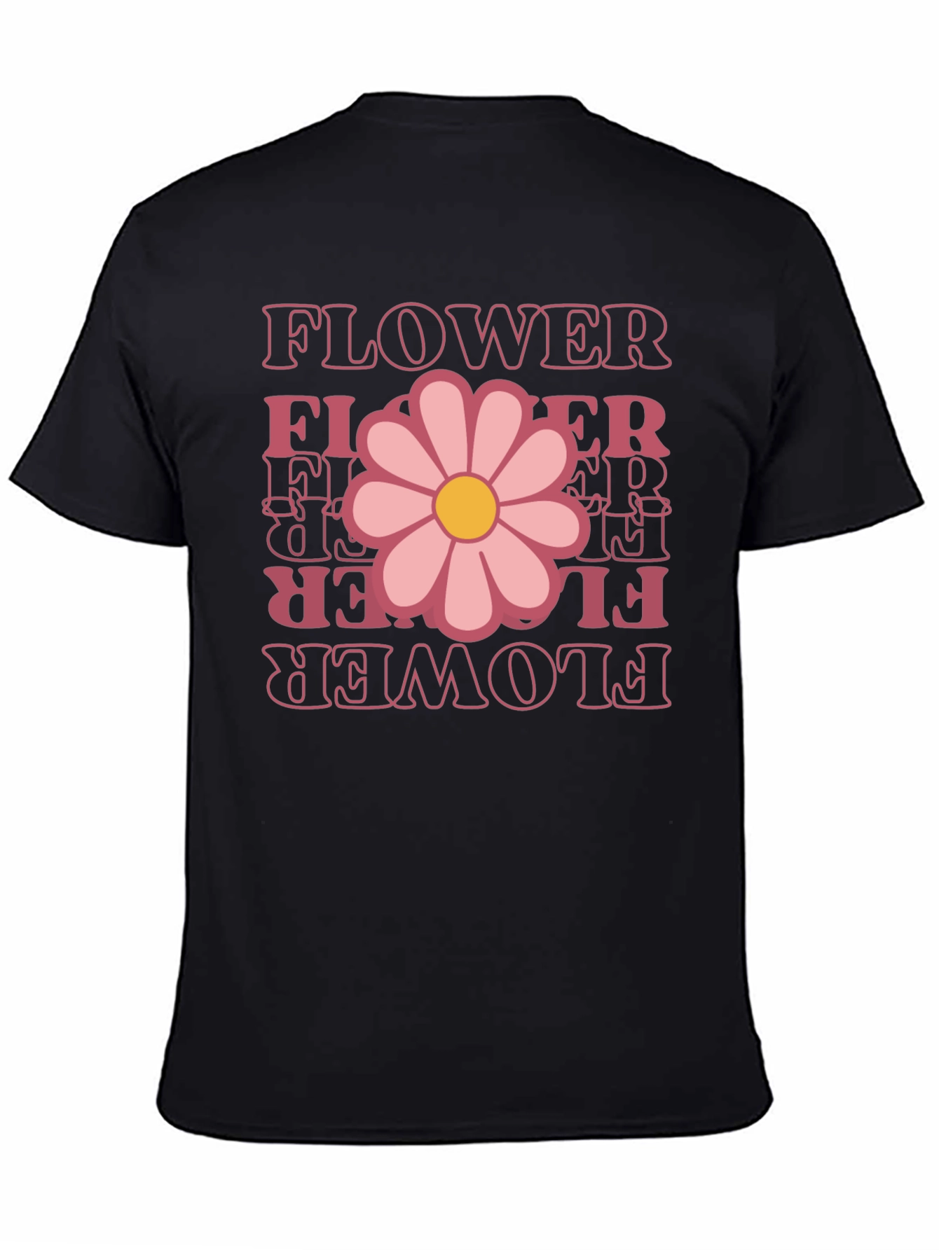 Black Retro Flower Power Graphic Tee view 4
