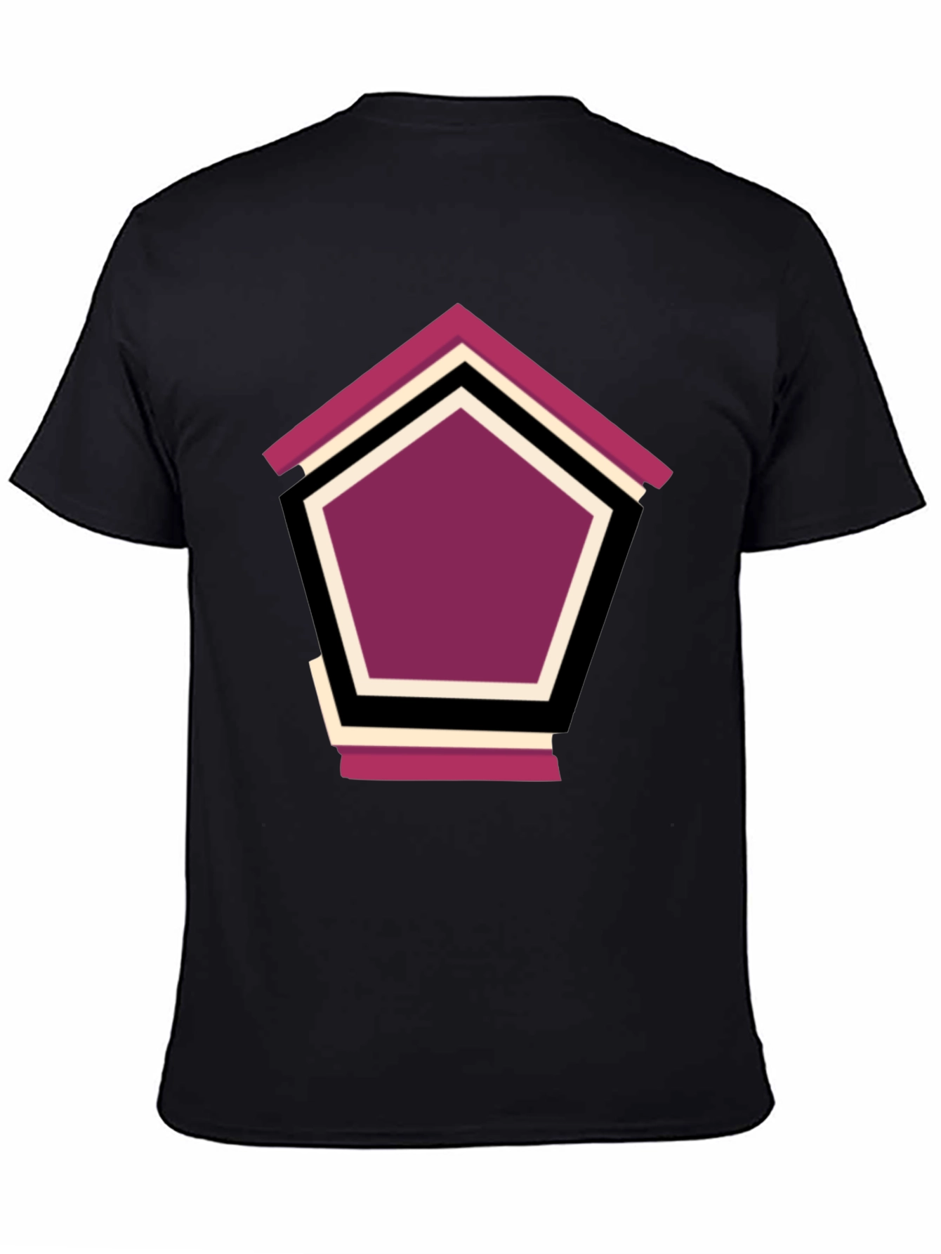 Black Geometric Penthouse T-Shirt - Stylish Design view 4
