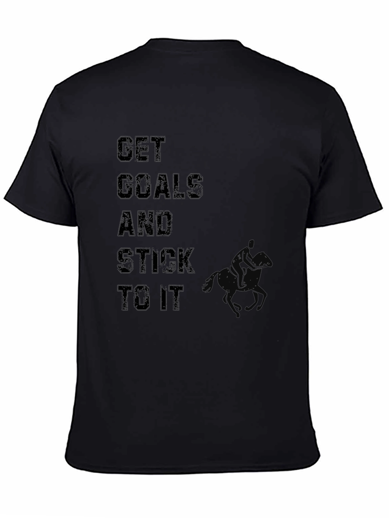 Black Get Goals & Stick to It - Graphic Black T-Shirt view 4