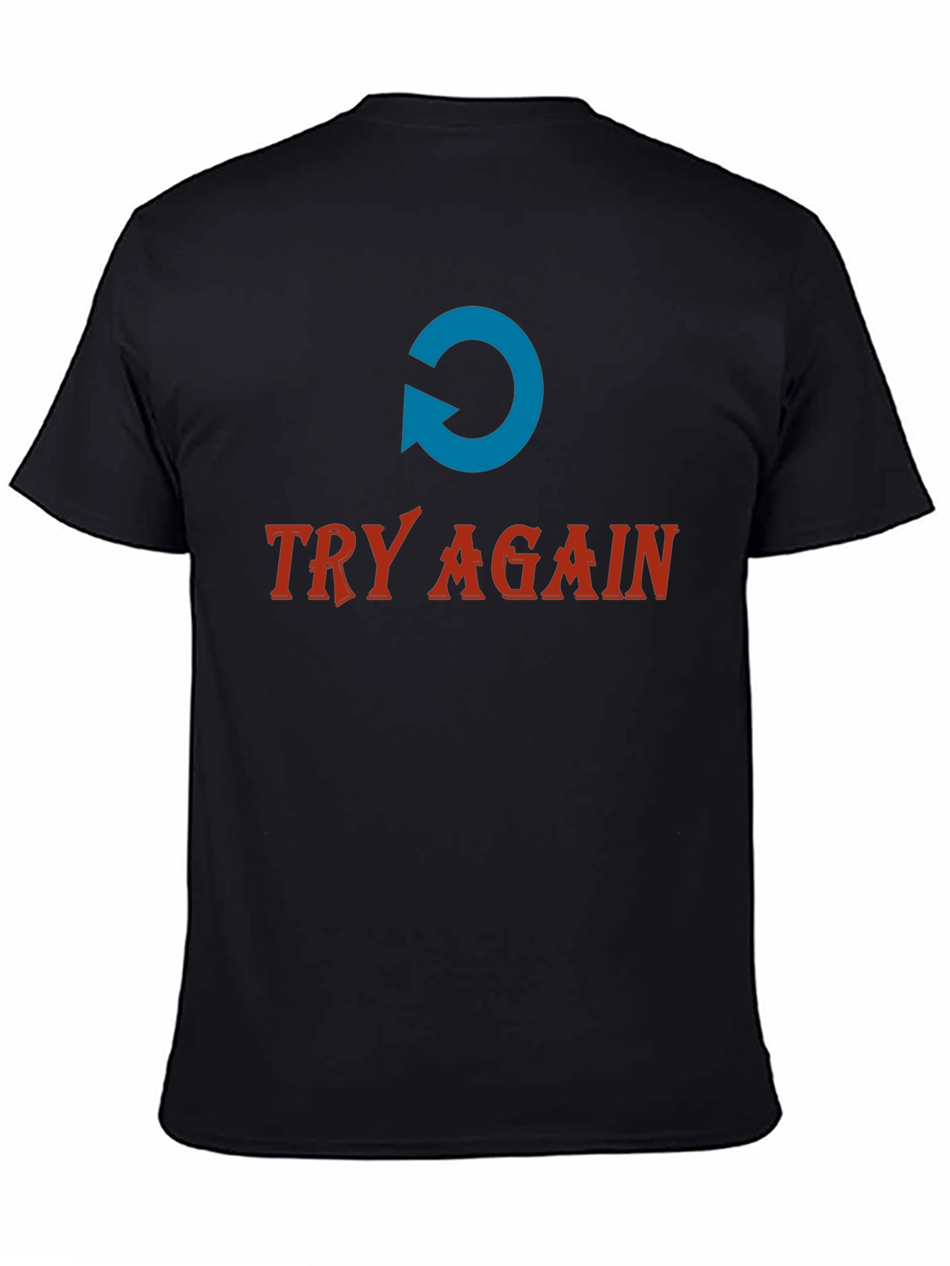 Black Try Again Graphic Tee - Soft Cotton Comfort view 4