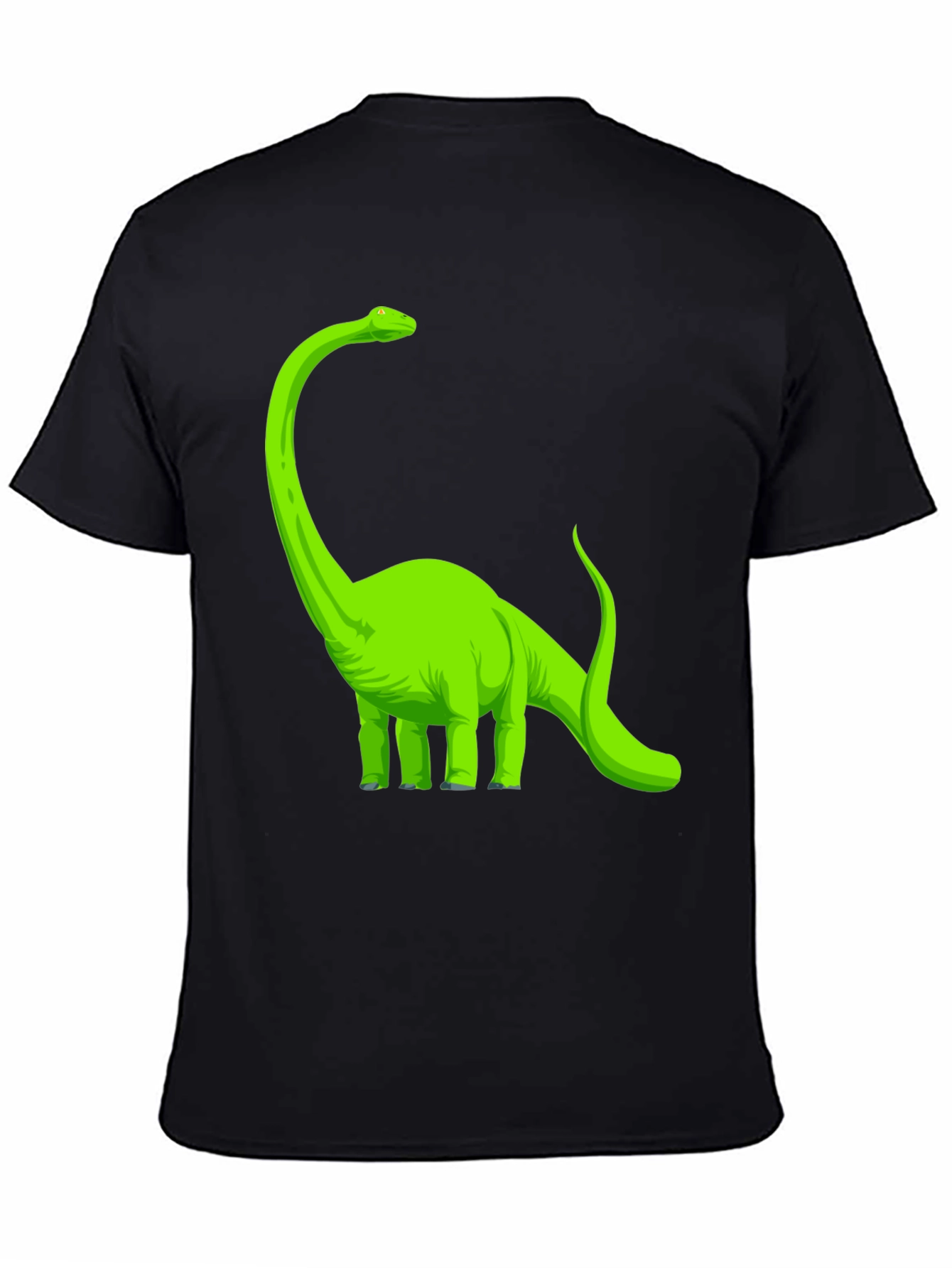 Black Dinosaur Graphic Tee - Black Cotton T-Shirt view 4