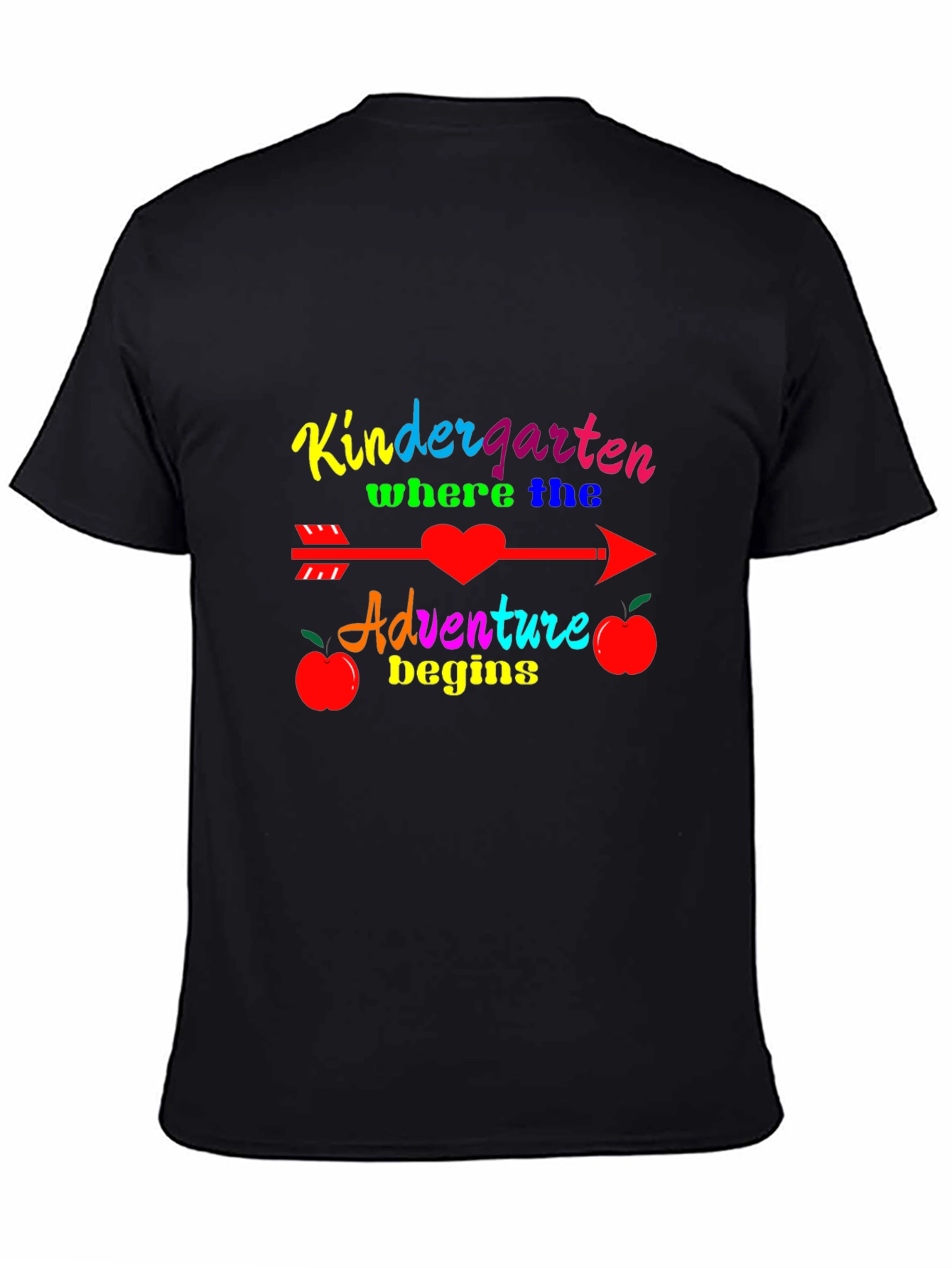 Black Kindergarten Adventure Begins T-Shirt view 4