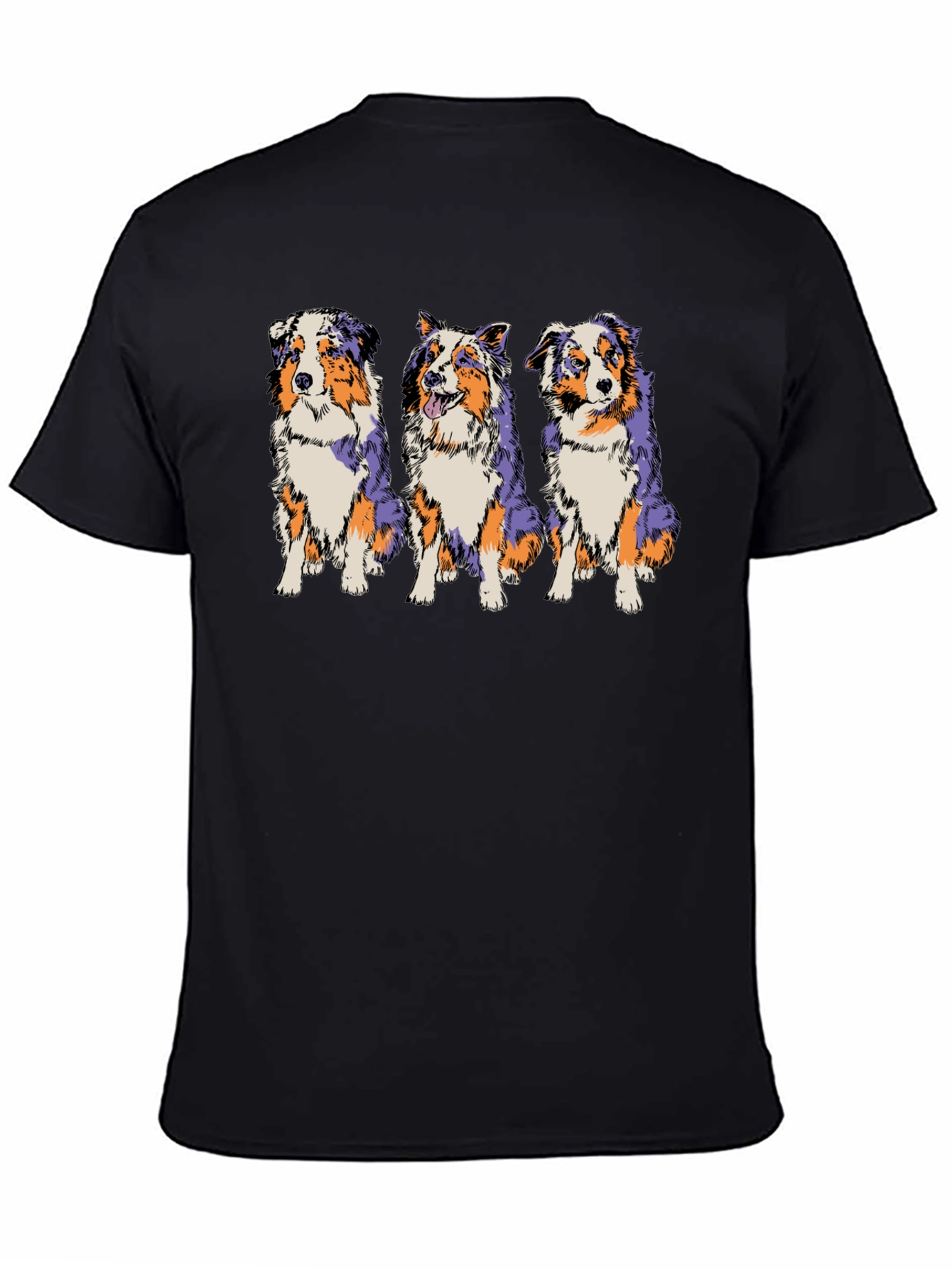 Black Three Dogs Graphic Tee - Black Cotton Blend view 4