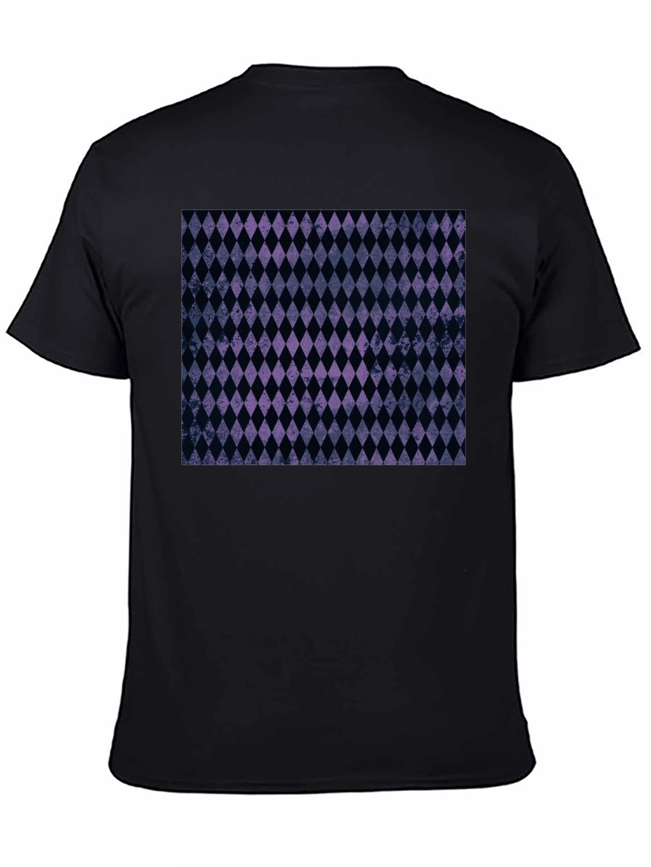 Black Diamond Pattern Black T-Shirt view 4