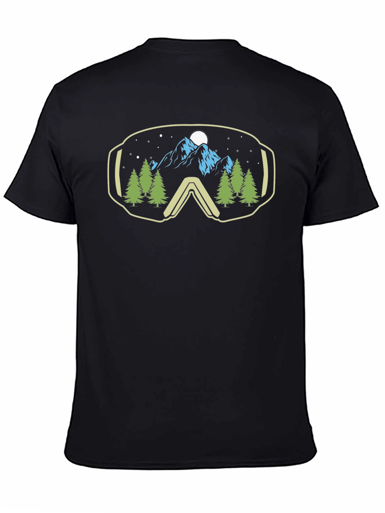 Black Mountain View Ski Goggles Graphic Tee view 4