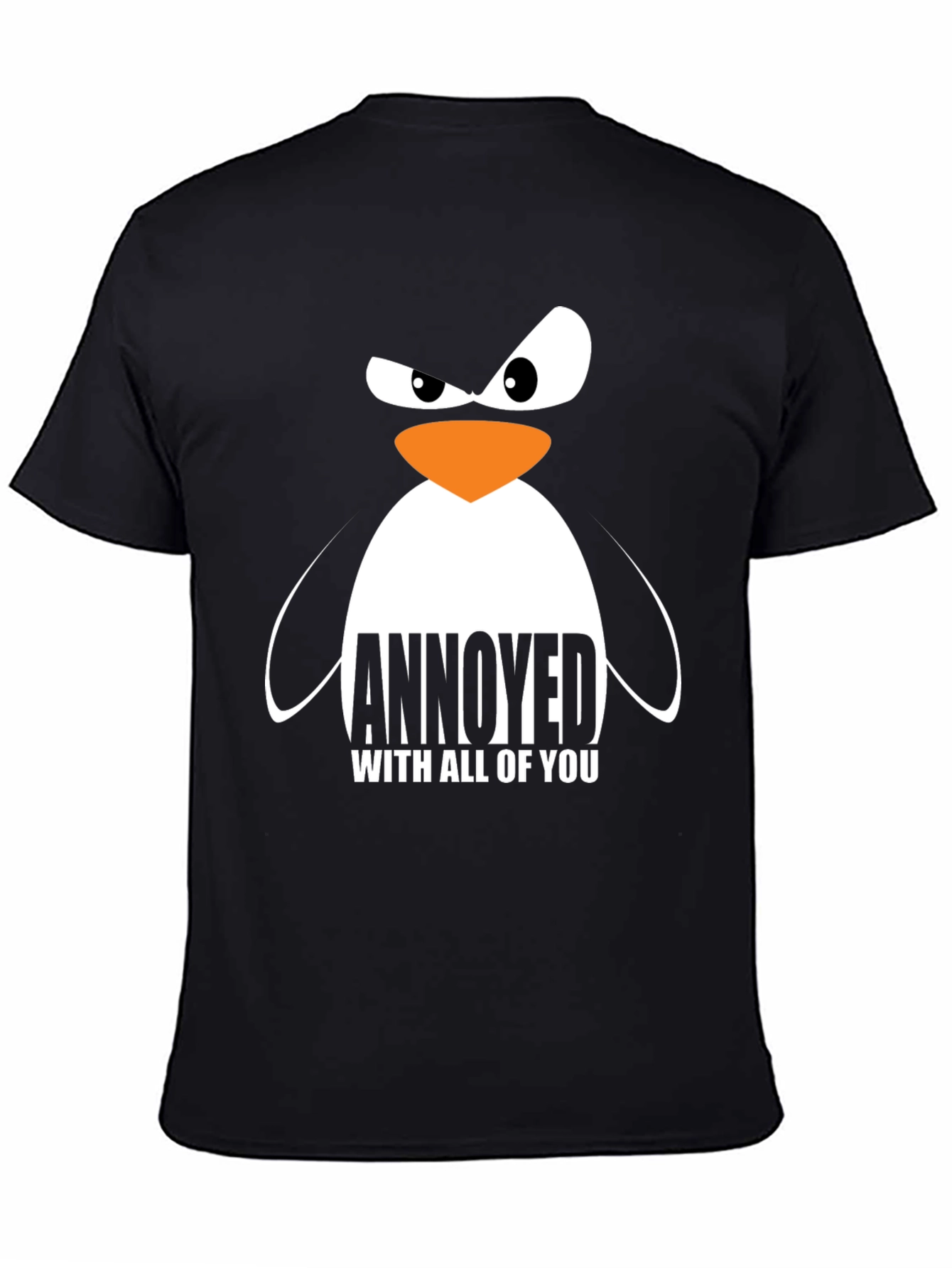 Black Annoyed Penguin Graphic T-Shirt view 4