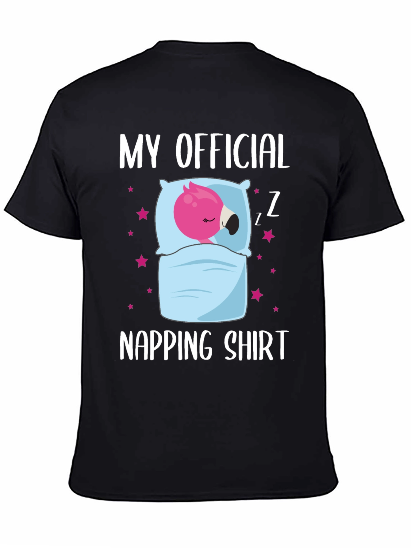 Black My Official Napping Shirt - Flamingo Sleep Tee view 4