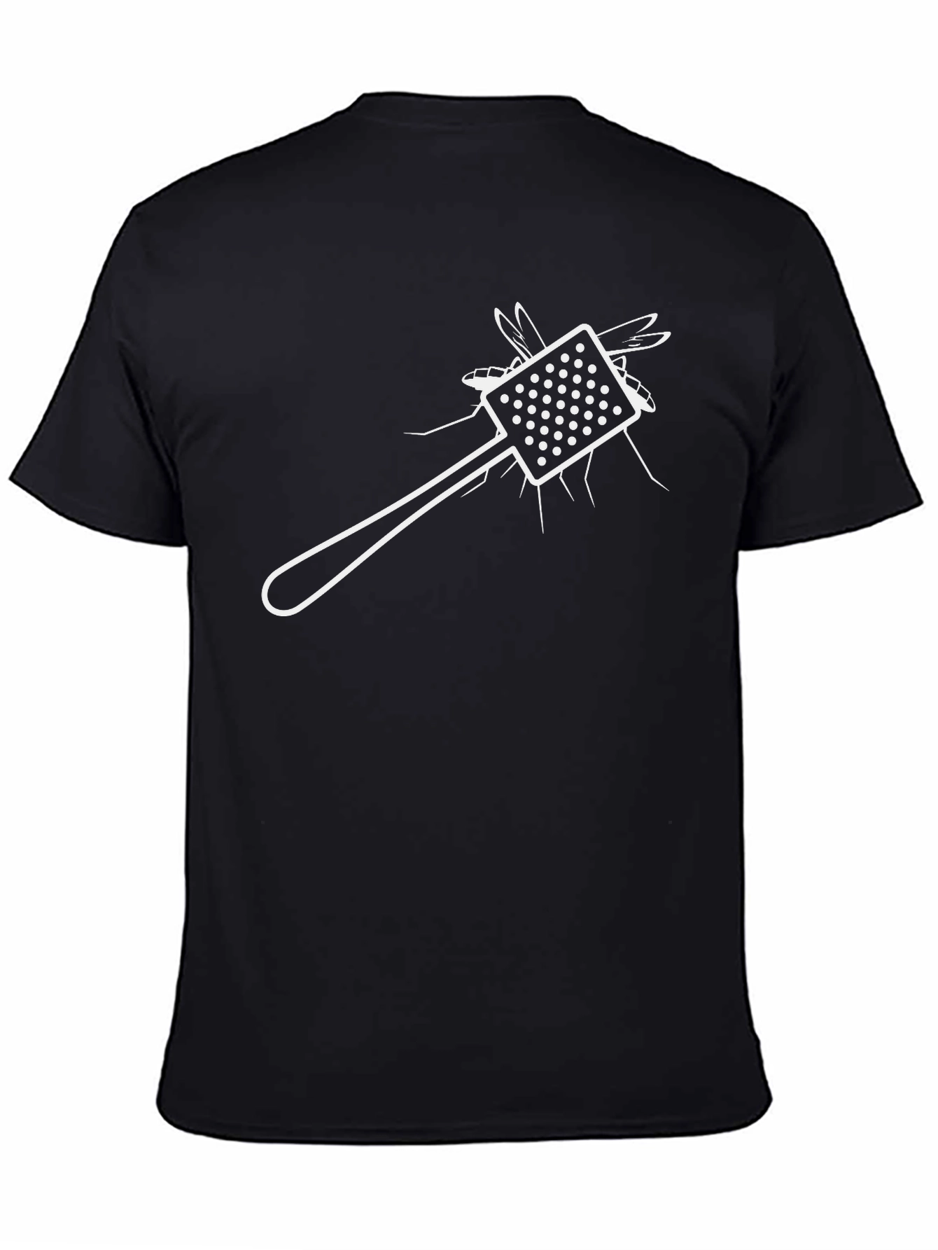 Black Funny Fly Swatter Graphic Tee - Novelty T-Shirt view 4
