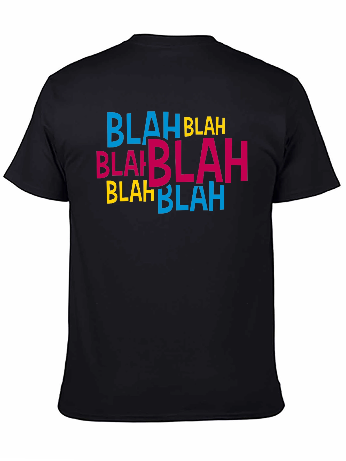 Black Blah Blah Graphic Print Black T-Shirt view 4