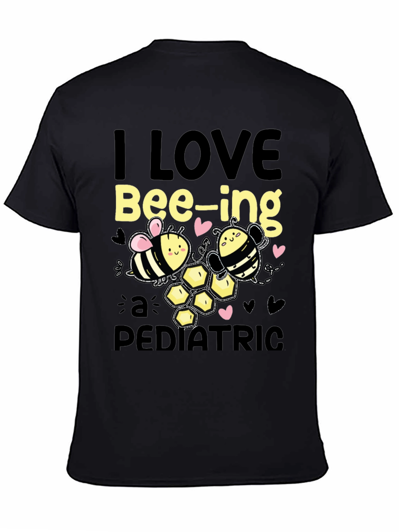 Black I Love Bee-ing a Pediatric T-Shirt view 4