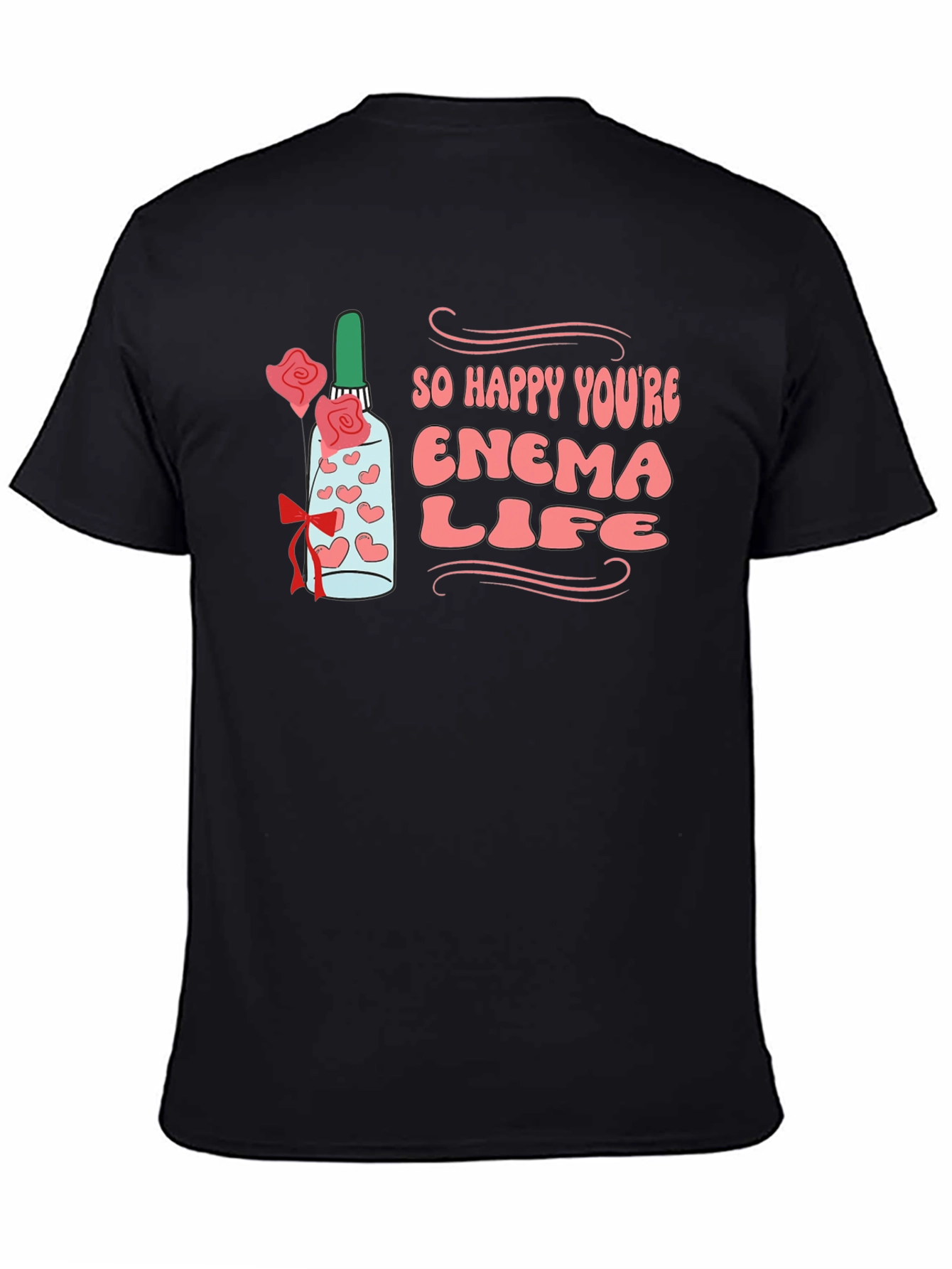 Black Enema Life Graphic Tee - Funny Adult Humor T-Shirt view 4