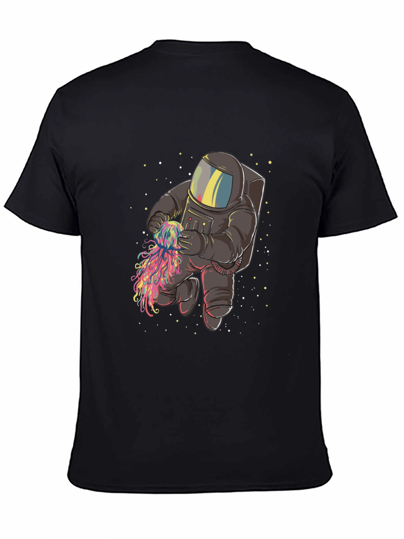 Black Astronaut and Jellyfish Graphic Tee view 4