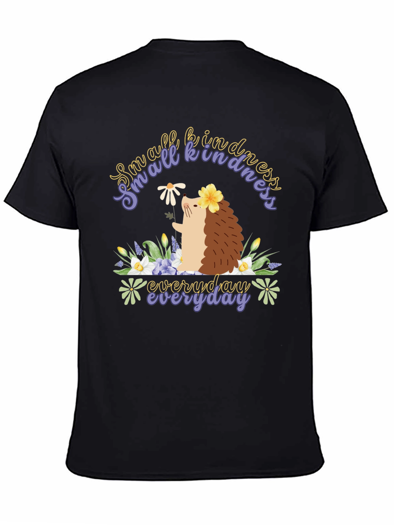 Black Kindness Hedgehog T-Shirt - Everyday Kindness view 4