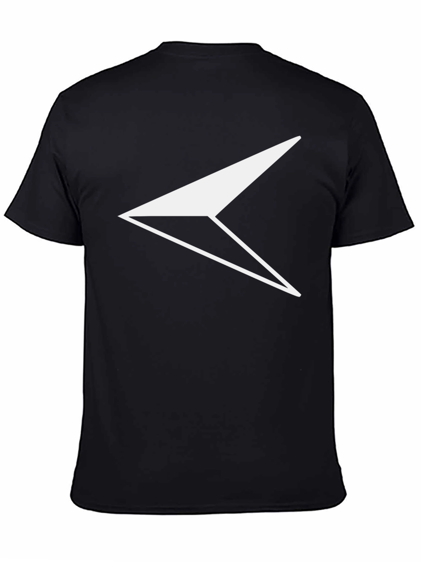Black Modern Geometric Arrow Graphic Tee - Black view 4
