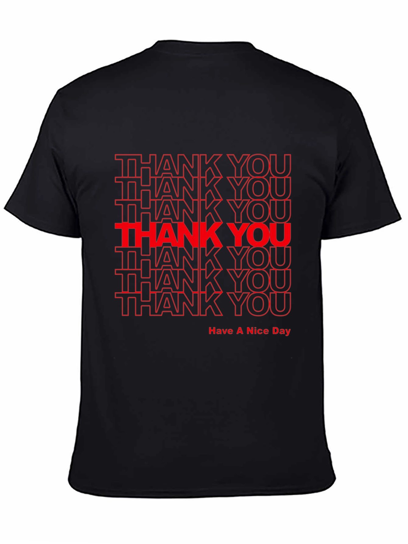 Black Thank You Graphic Print T-Shirt view 4