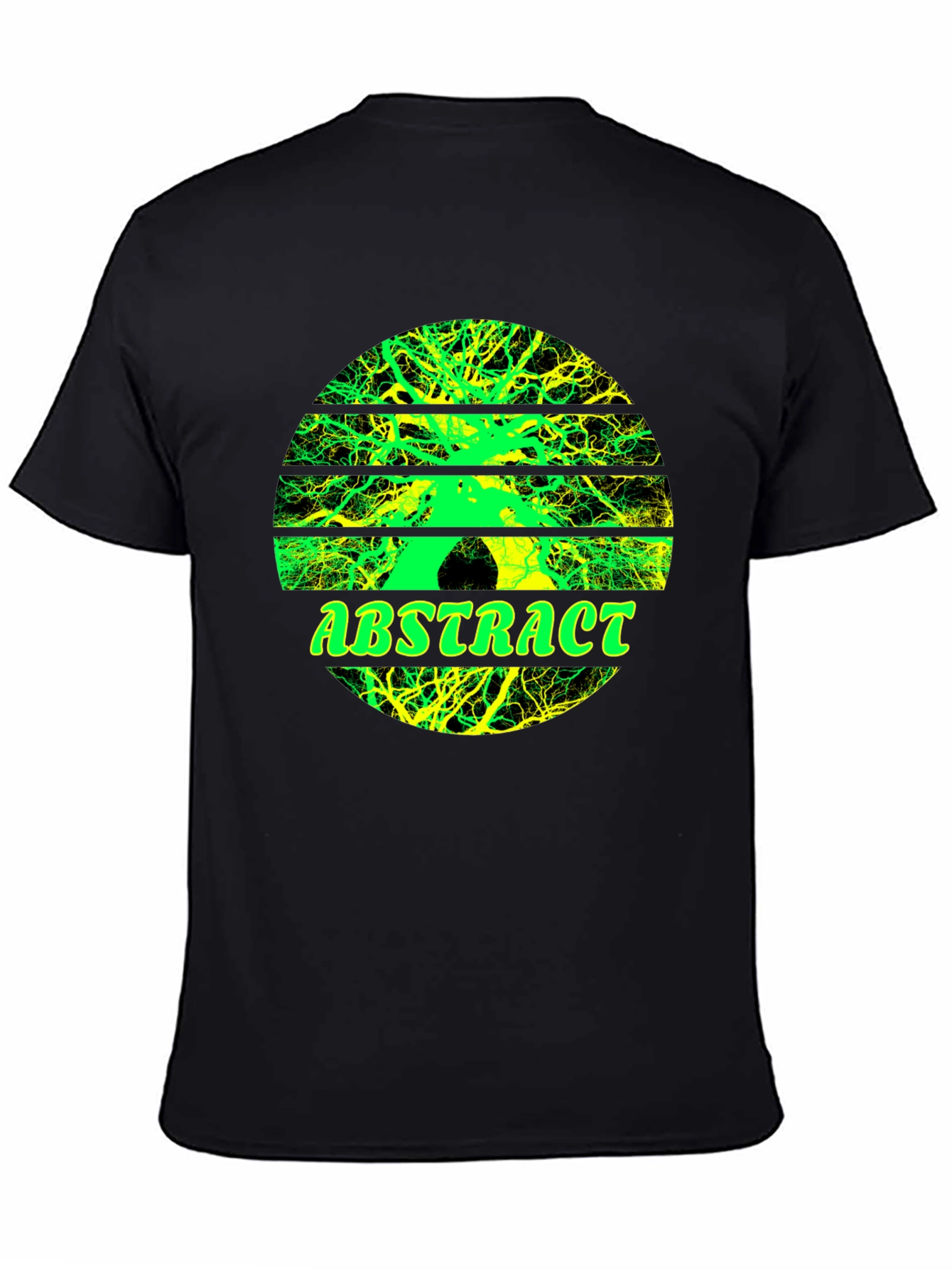 Black Abstract Tree Graphic Tee - Stylish Men's Black T-Shirt view 4