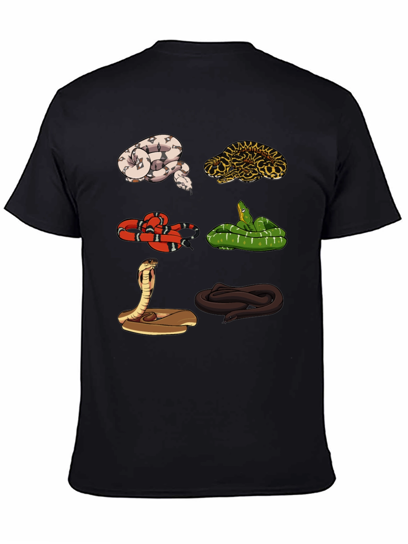 Black Snake Variety Graphic Tee - Reptile Lover Shirt view 4