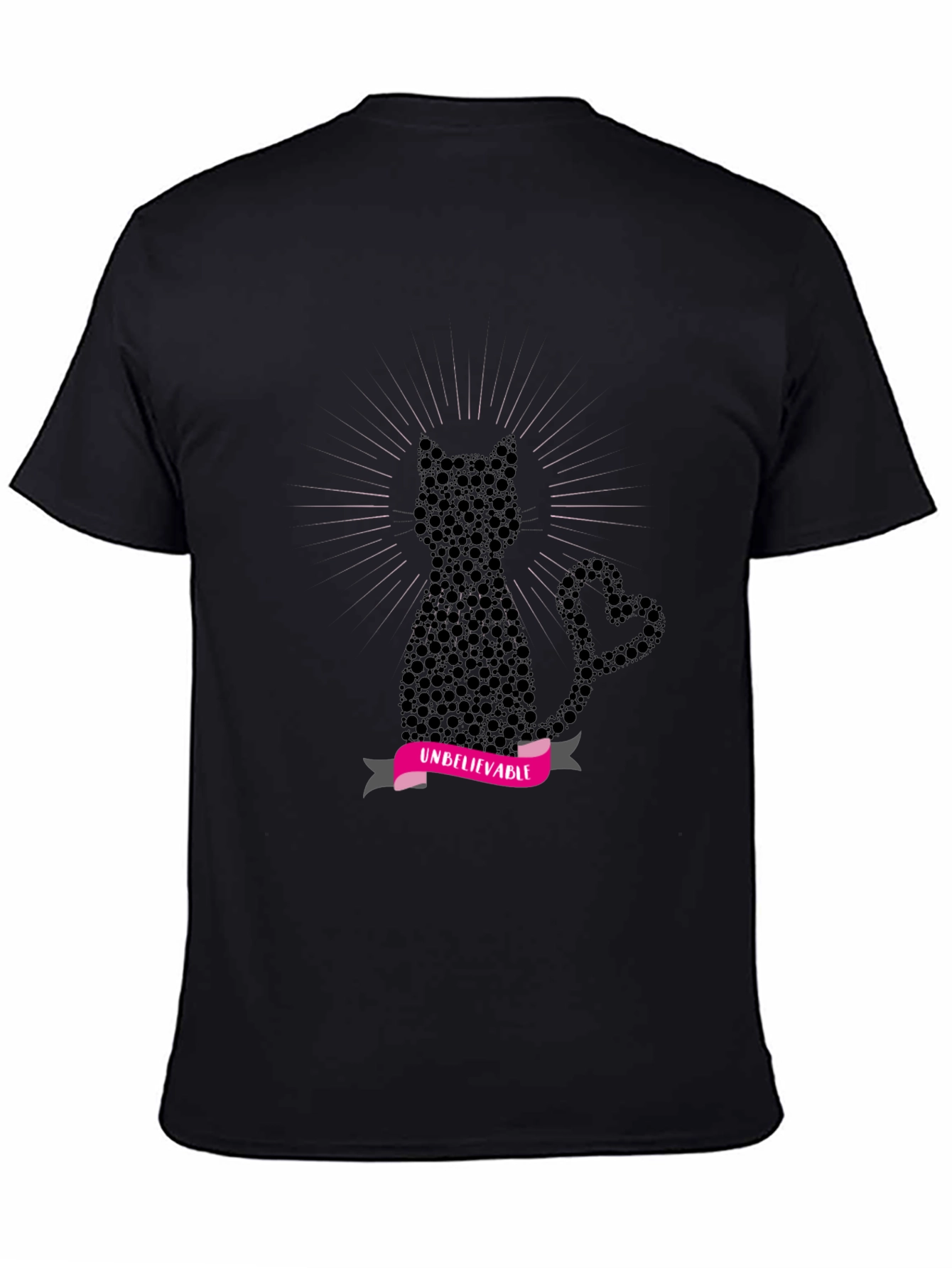 Black Unbelievable Cat Graphic Tee view 4