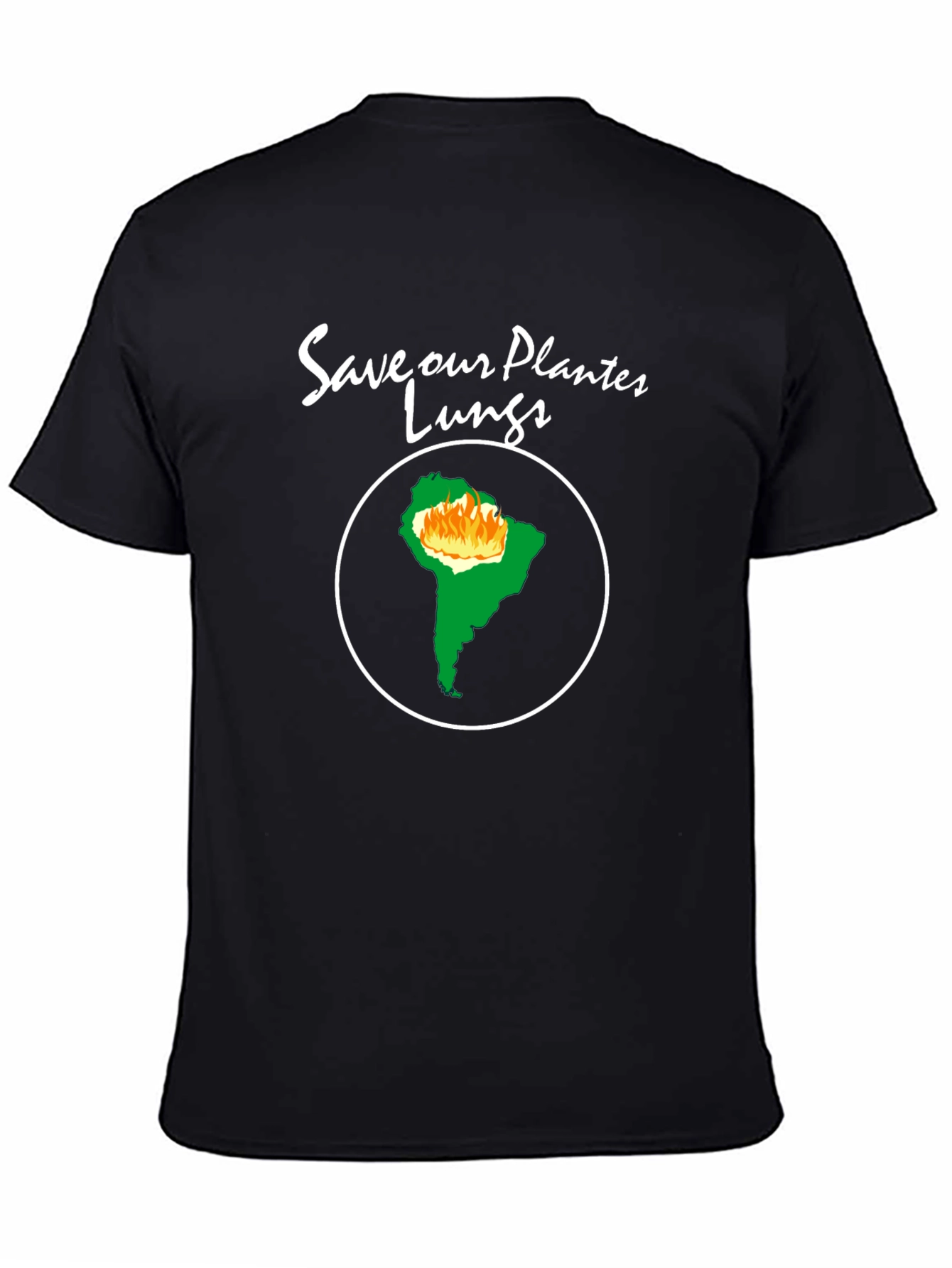 Black Save Our Planet's Lungs T-Shirt - Amazon Rainforest view 4