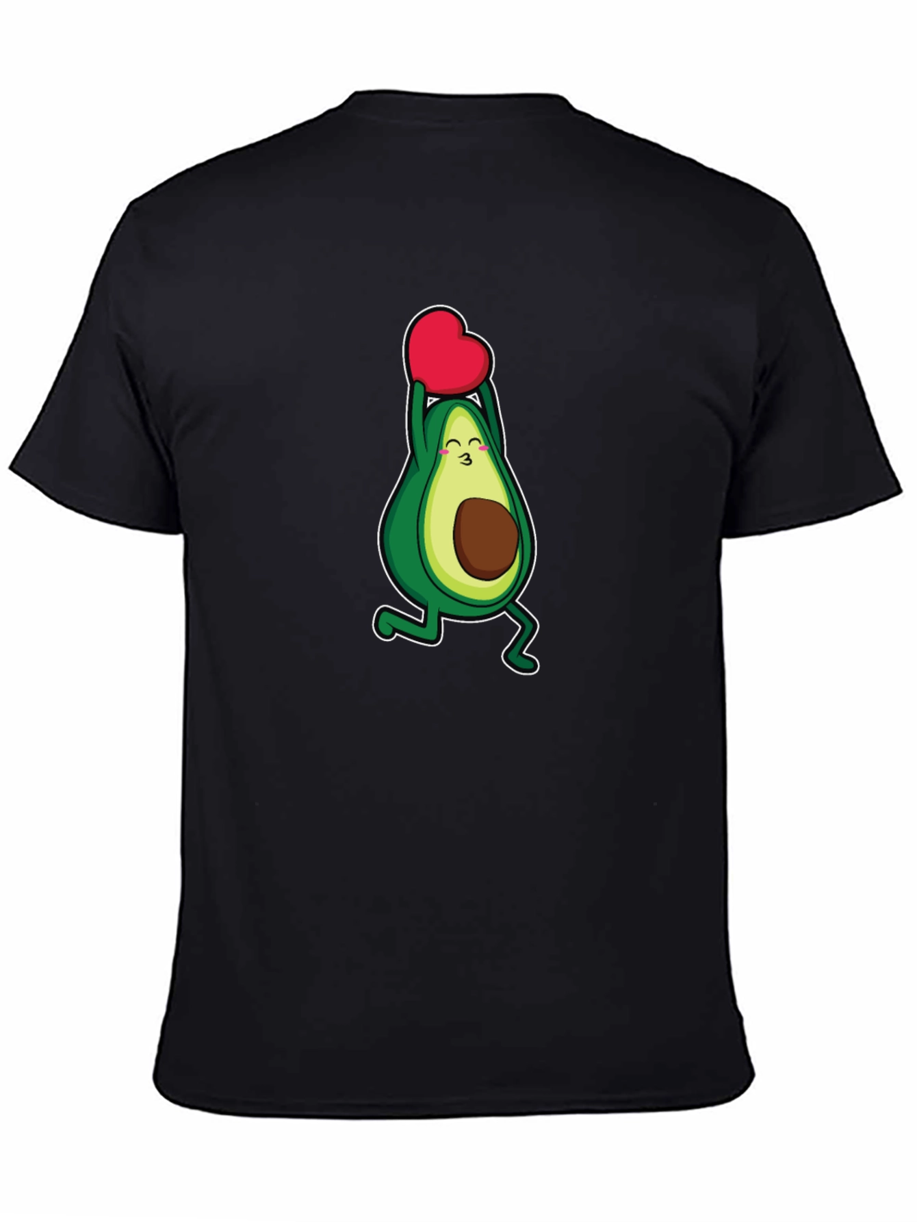 Black Avocado Heart T-Shirt - Cute Graphic Tee view 4