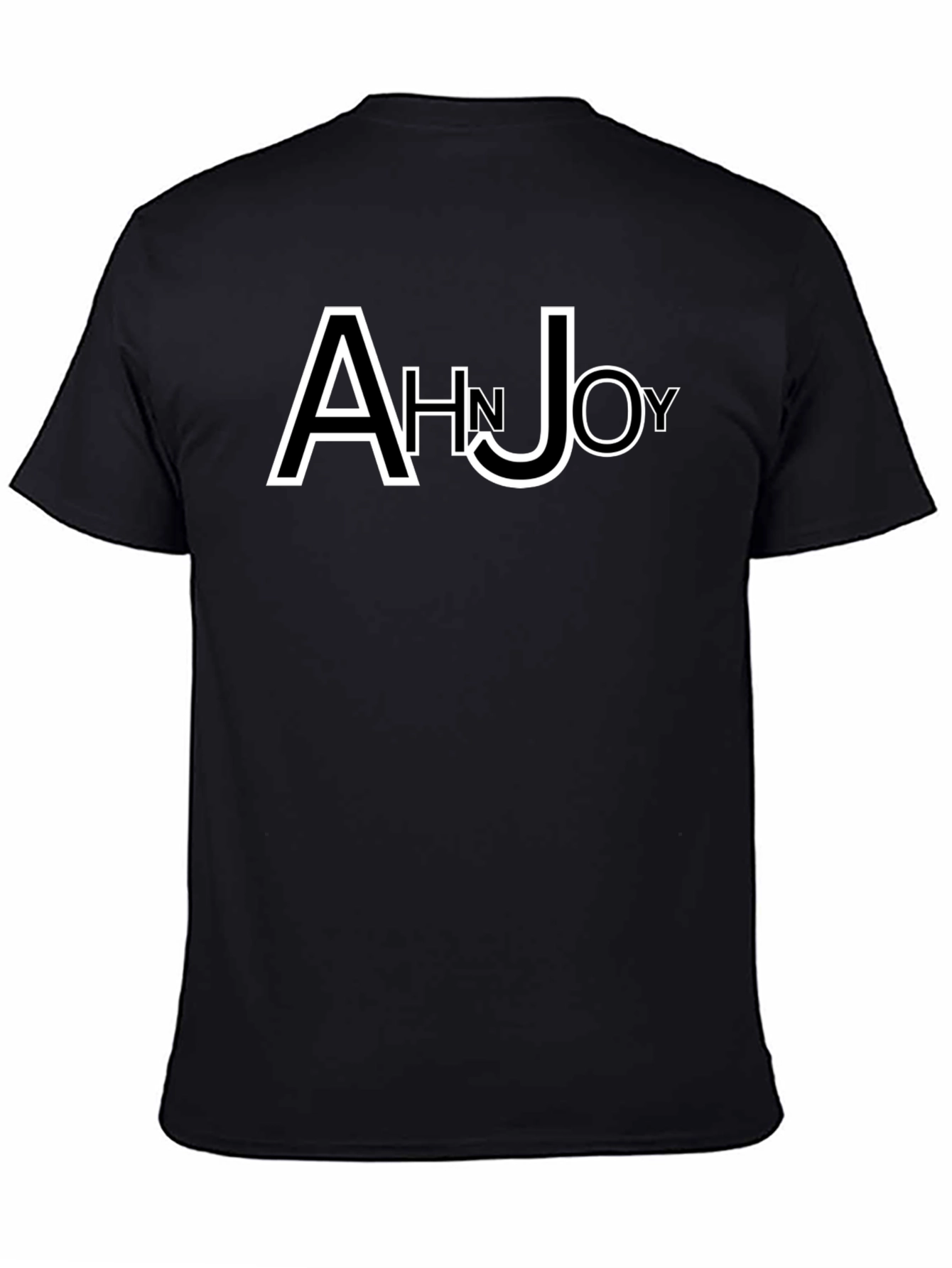 Black Ahn Joy Black T-Shirt with Unique Lettering view 4
