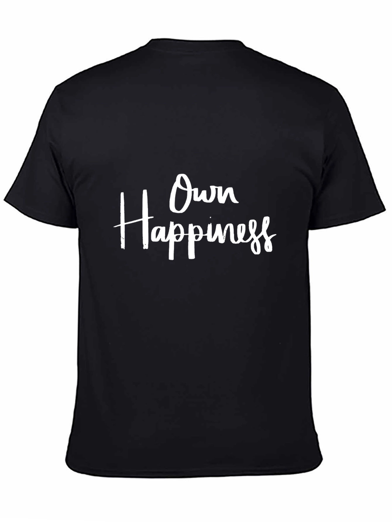 Black Own Happiness Black Graphic Tee for Men view 4