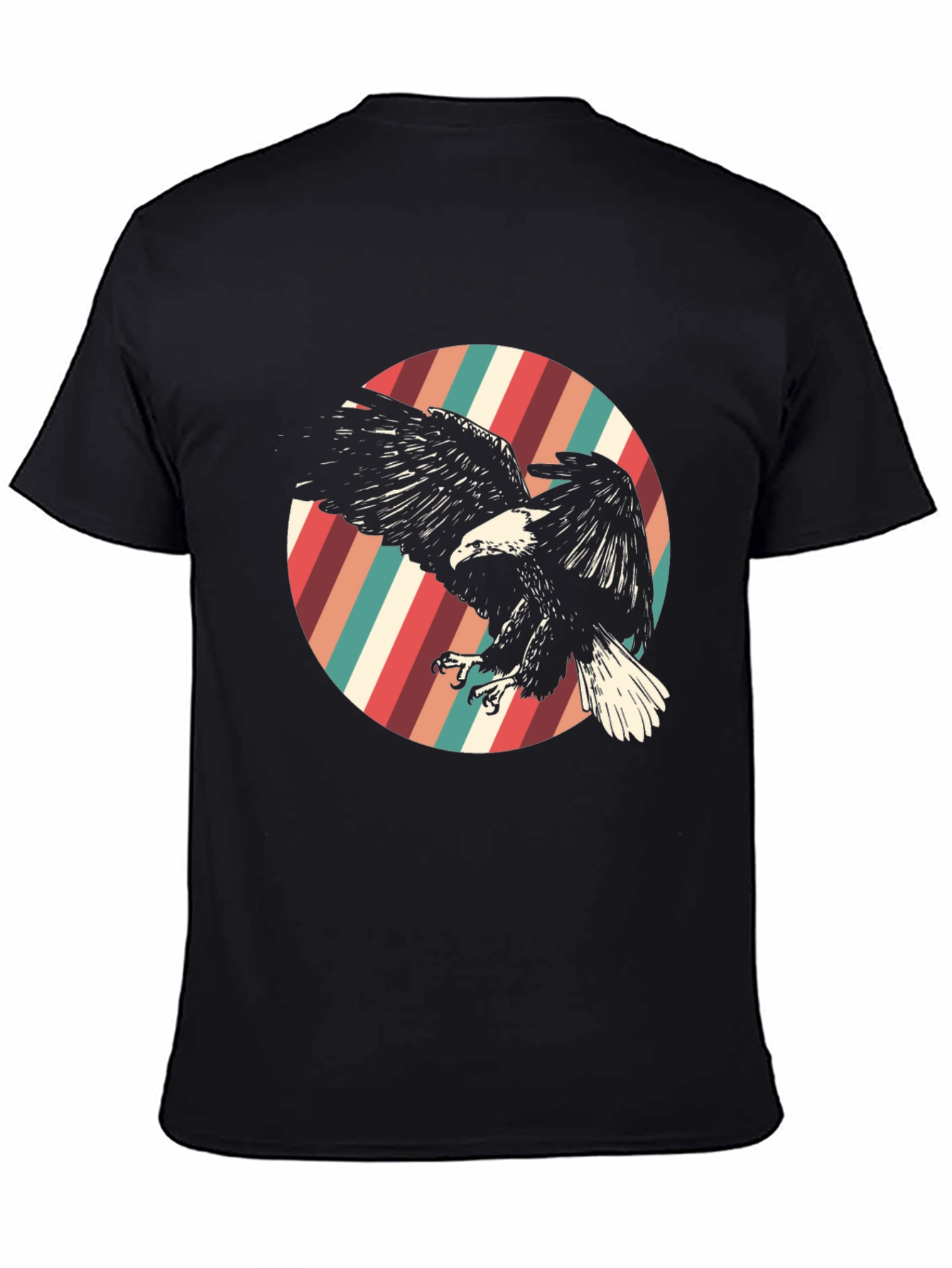 Black Retro Eagle Graphic Tee - Black view 4