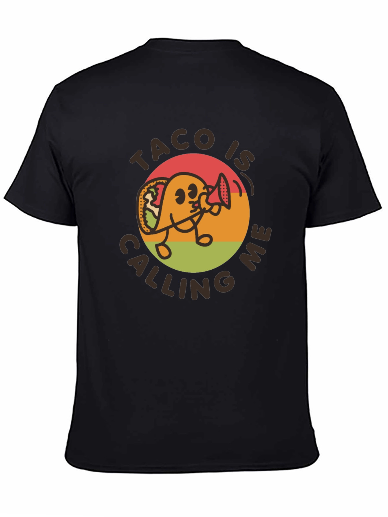 Black Taco Is Calling Me T-Shirt - Novelty Graphic Tee view 4