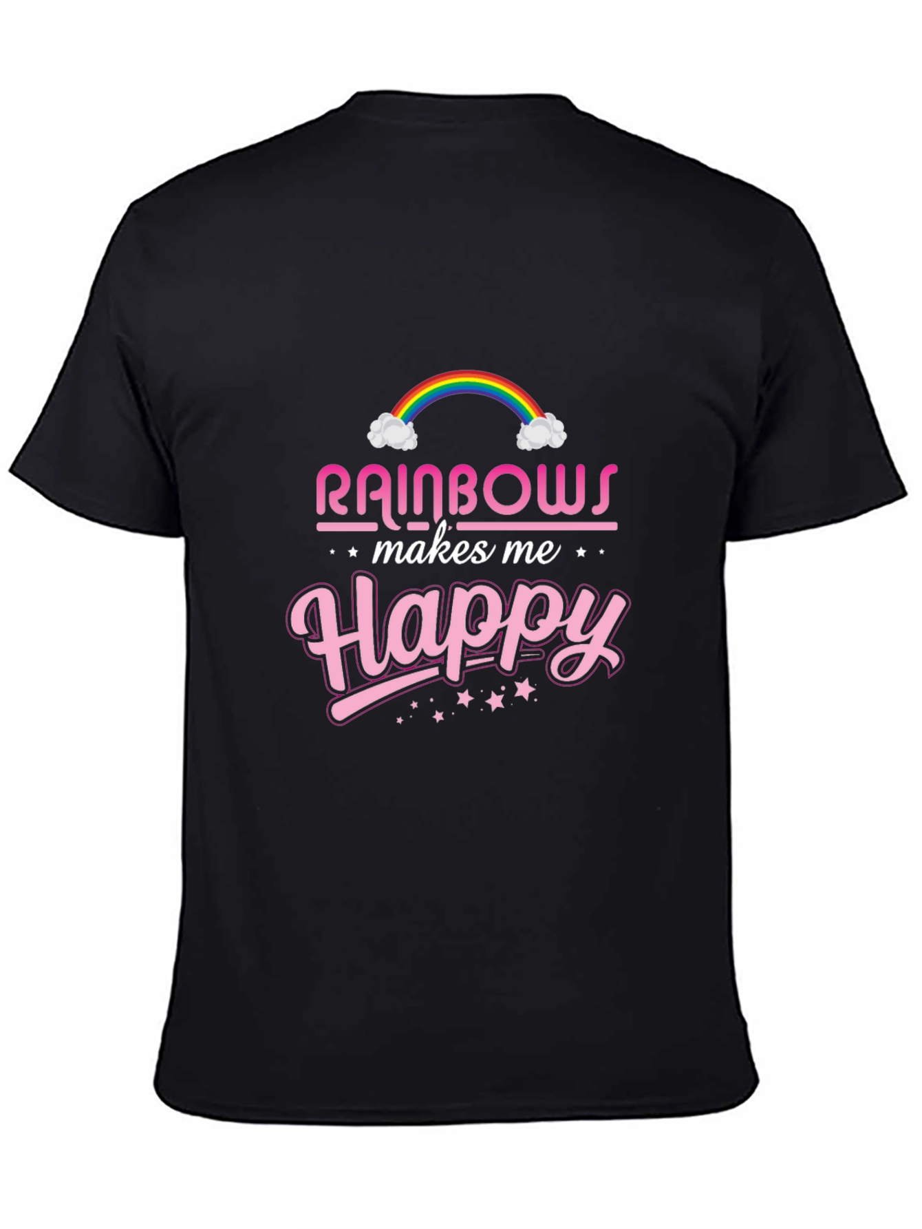 Black Rainbows Make Me Happy Graphic Tee view 4