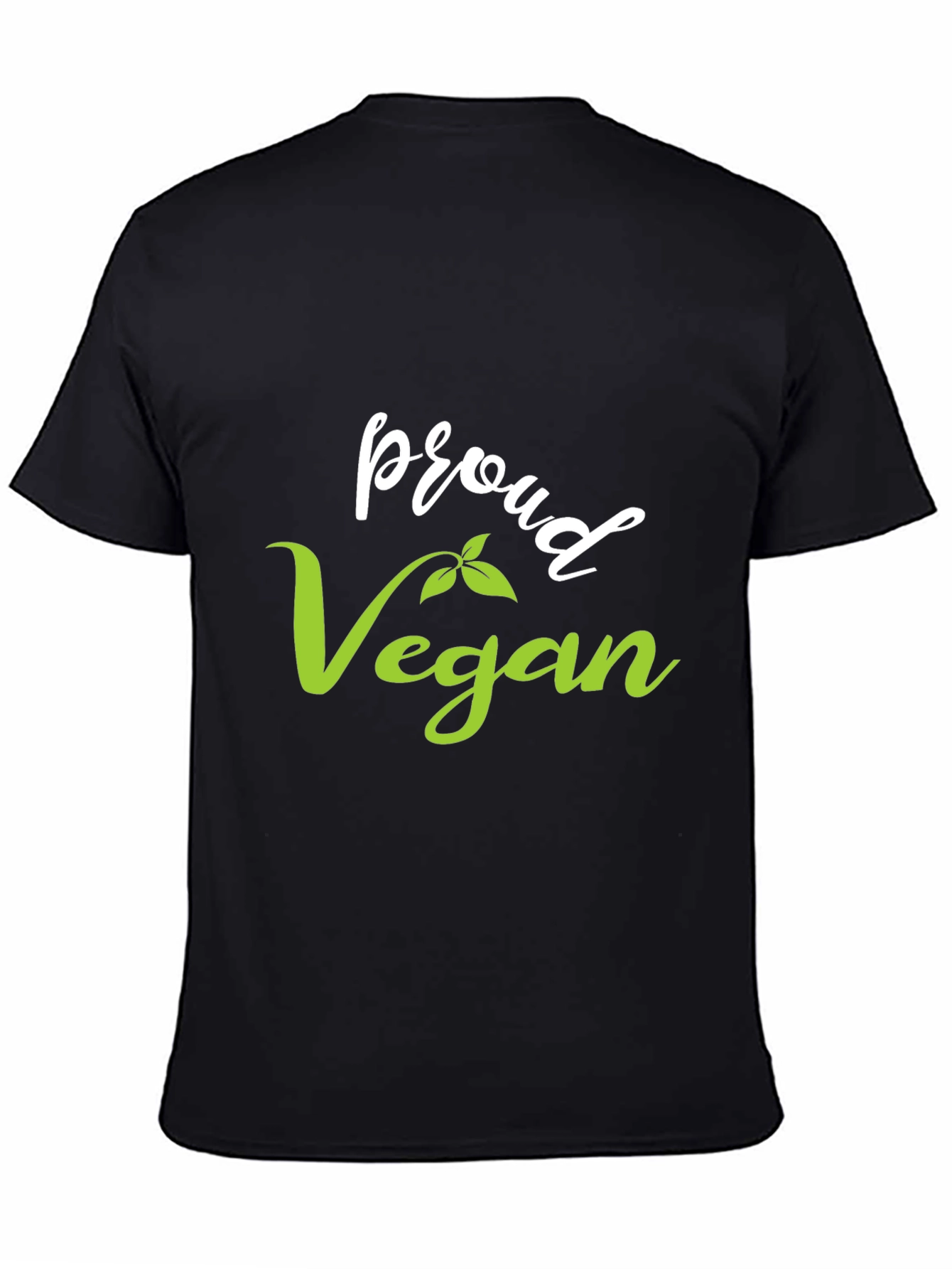 Black Proud Vegan Graphic Tee - Black Unisex T-Shirt view 4