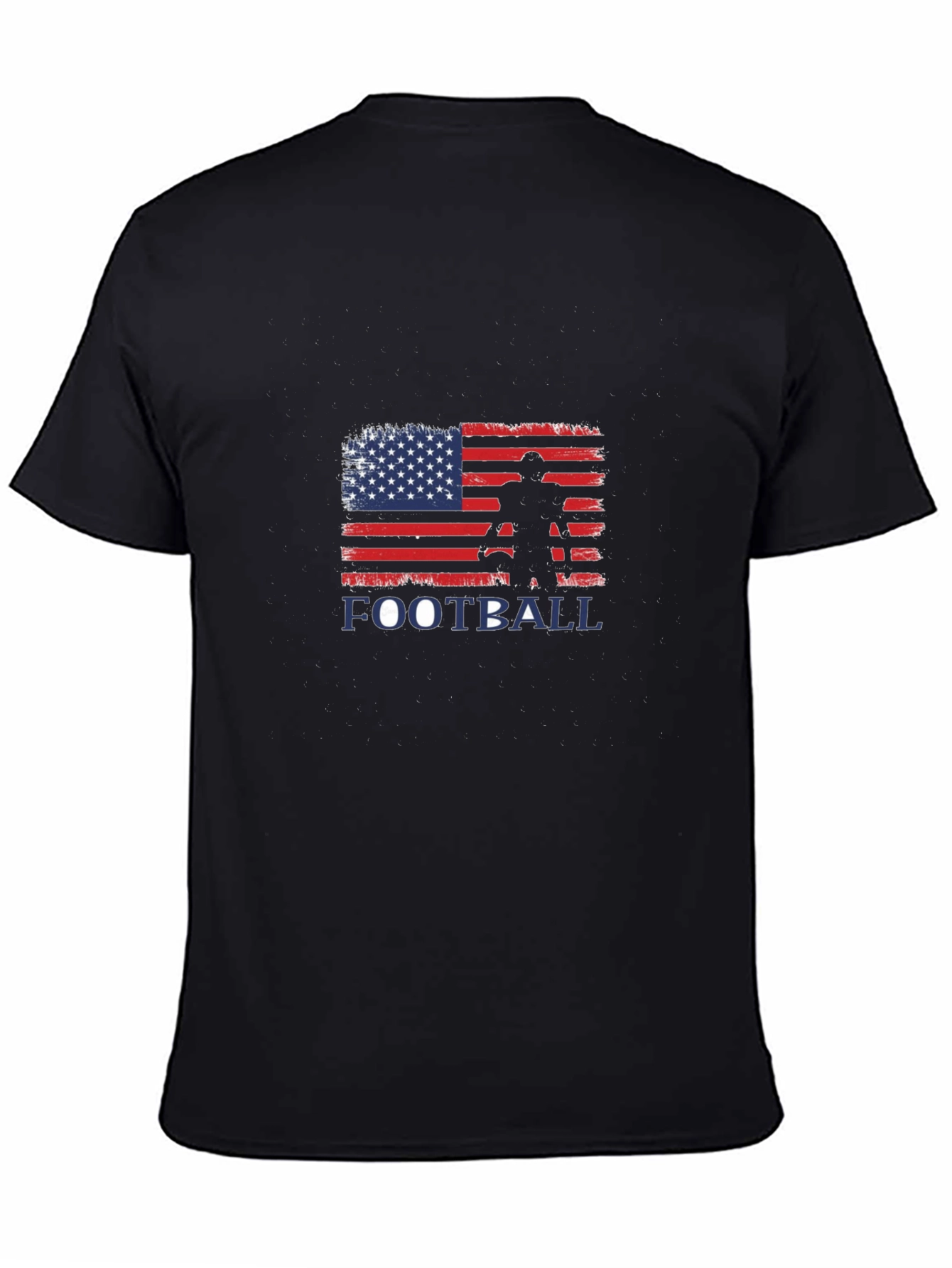 Black American Football Graphic T-Shirt view 4