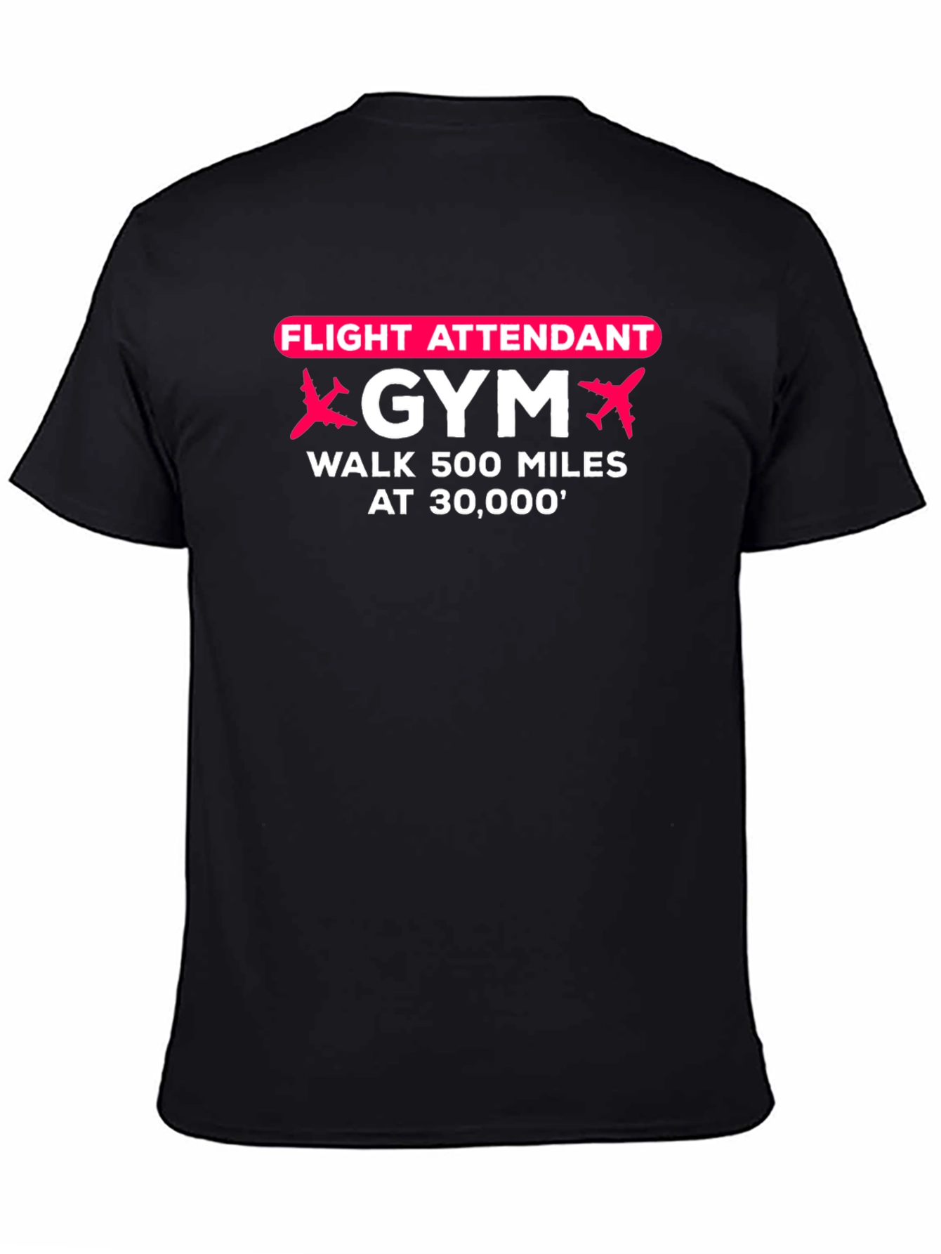 Black Flight Attendant Gym Black T-Shirt view 4