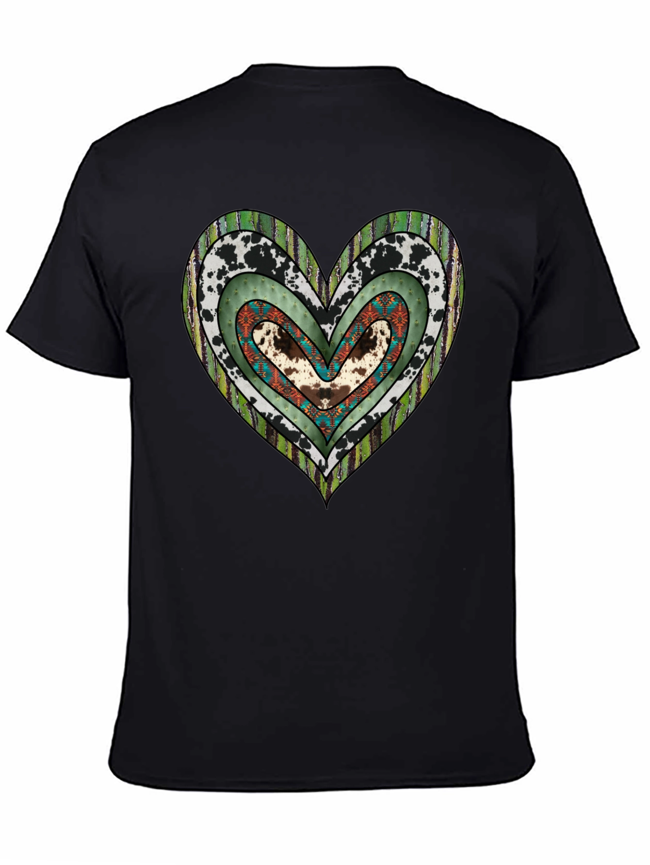 Black Heart Graphic T-Shirt - Casual Black Tee view 4