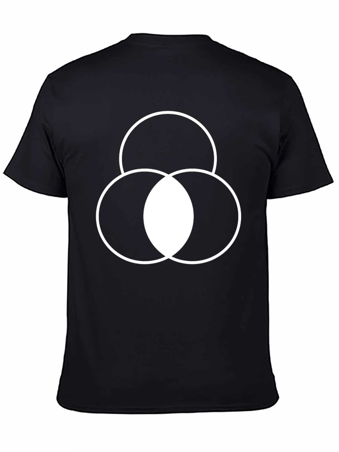 Black Geometric Circle Graphic Tee - Black Cotton Blend view 4