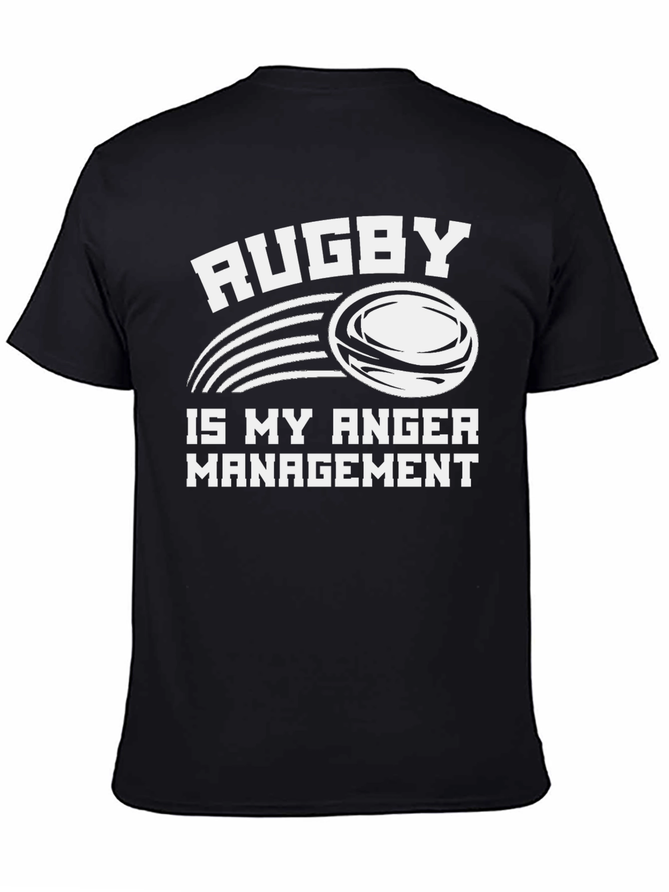 Black Rugby Anger Management Graphic Tee view 4