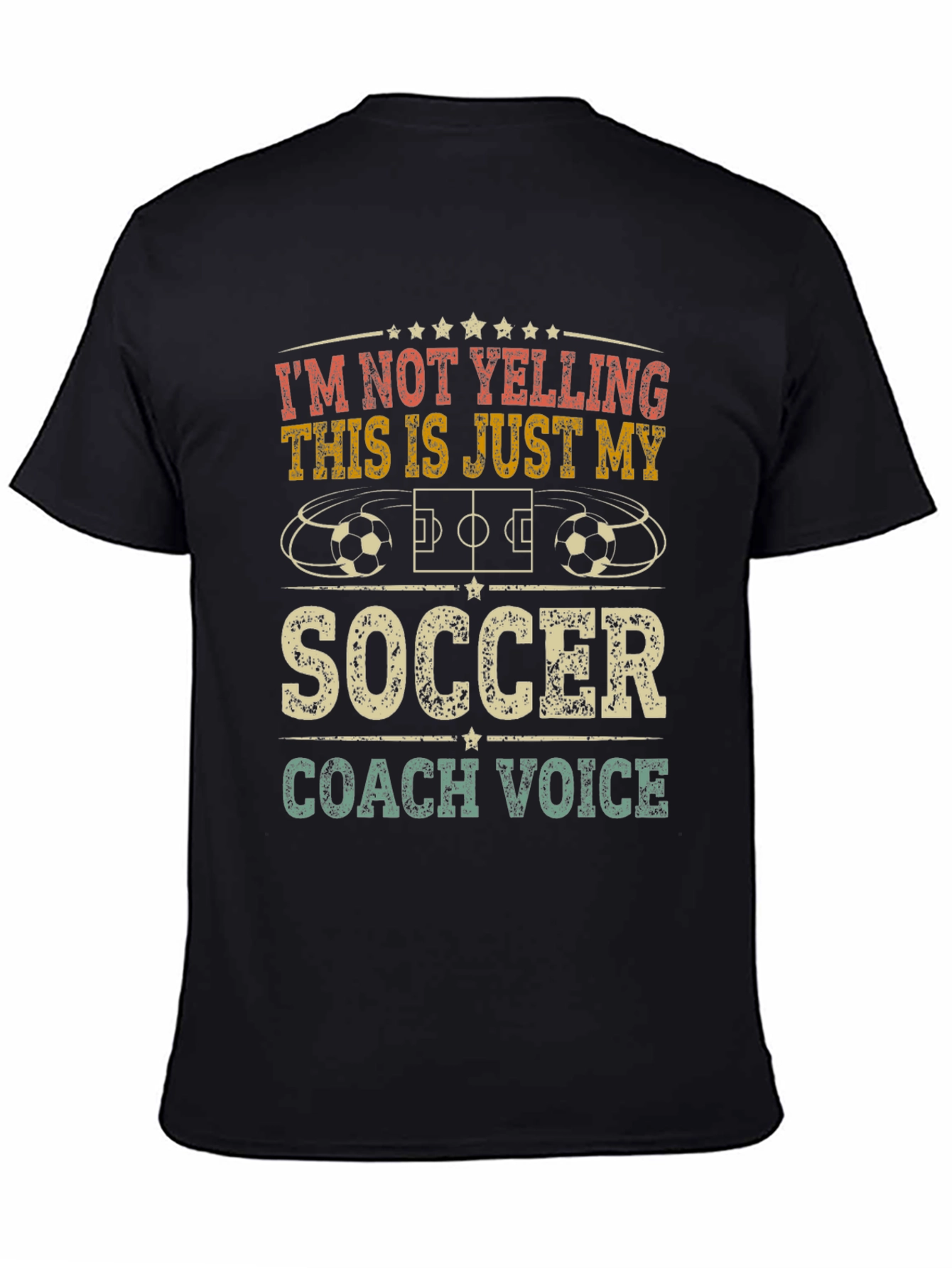 Black Soccer Coach Voice T-Shirt view 4