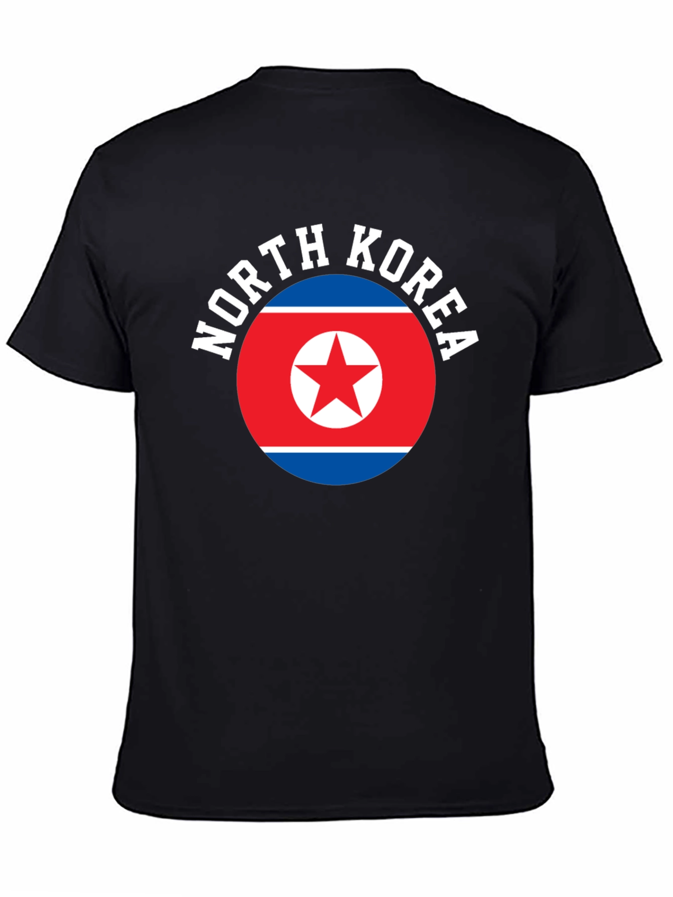 Black North Korea Flag T-Shirt view 4