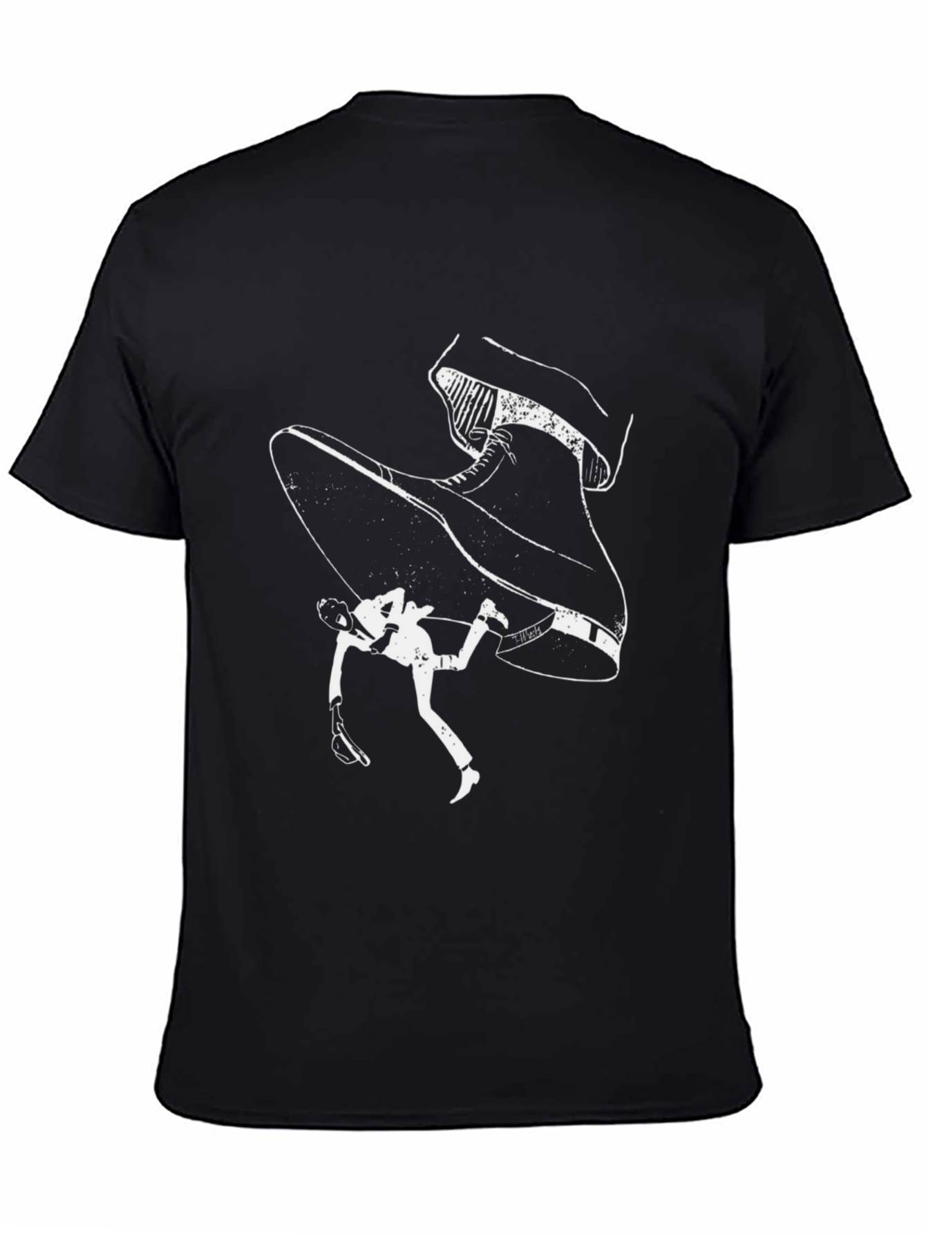 Black Boot Stomping Man Graphic Tee view 4