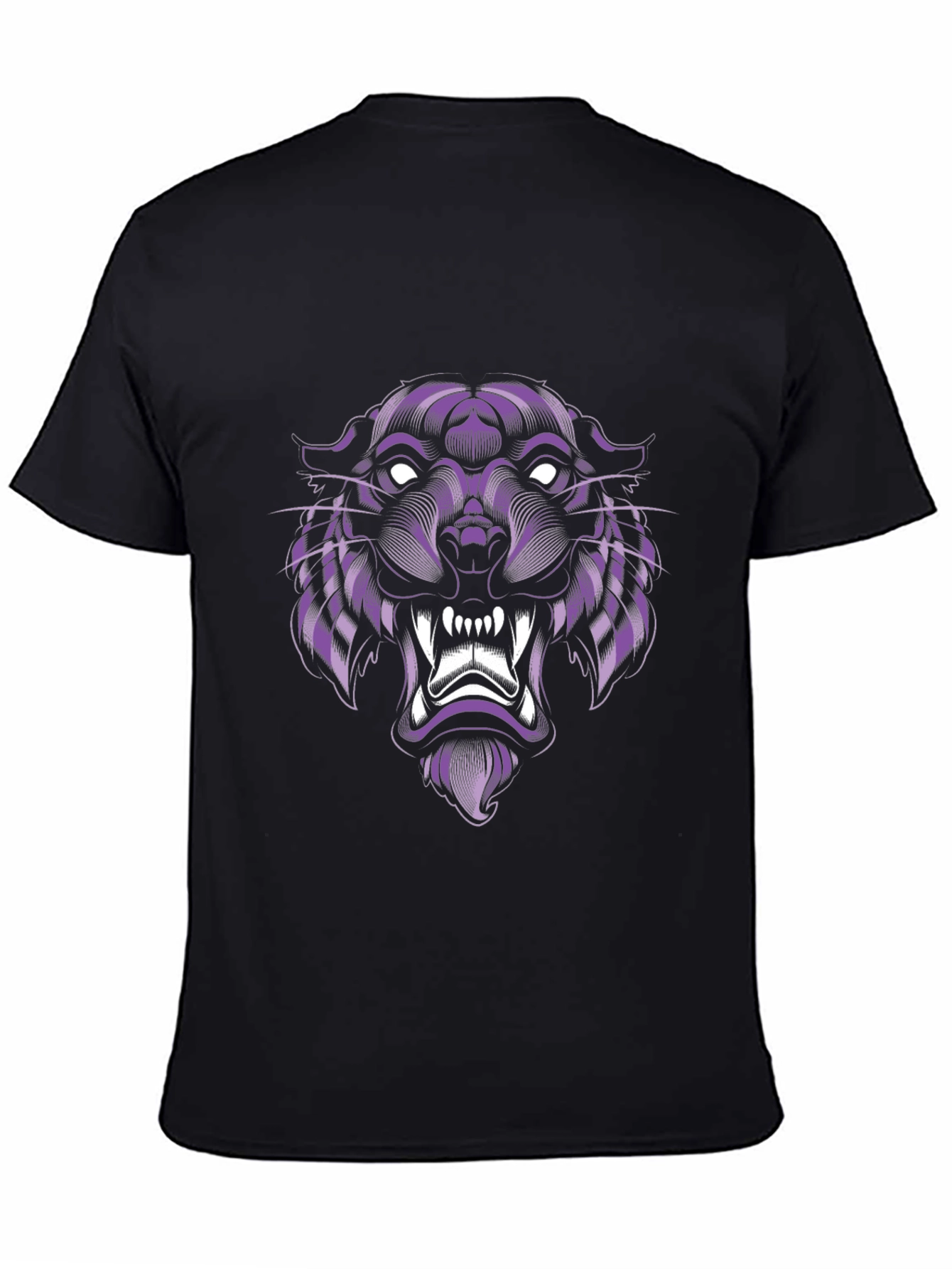 Black Purple Panther Graphic Tee - Cool Animal Design view 4