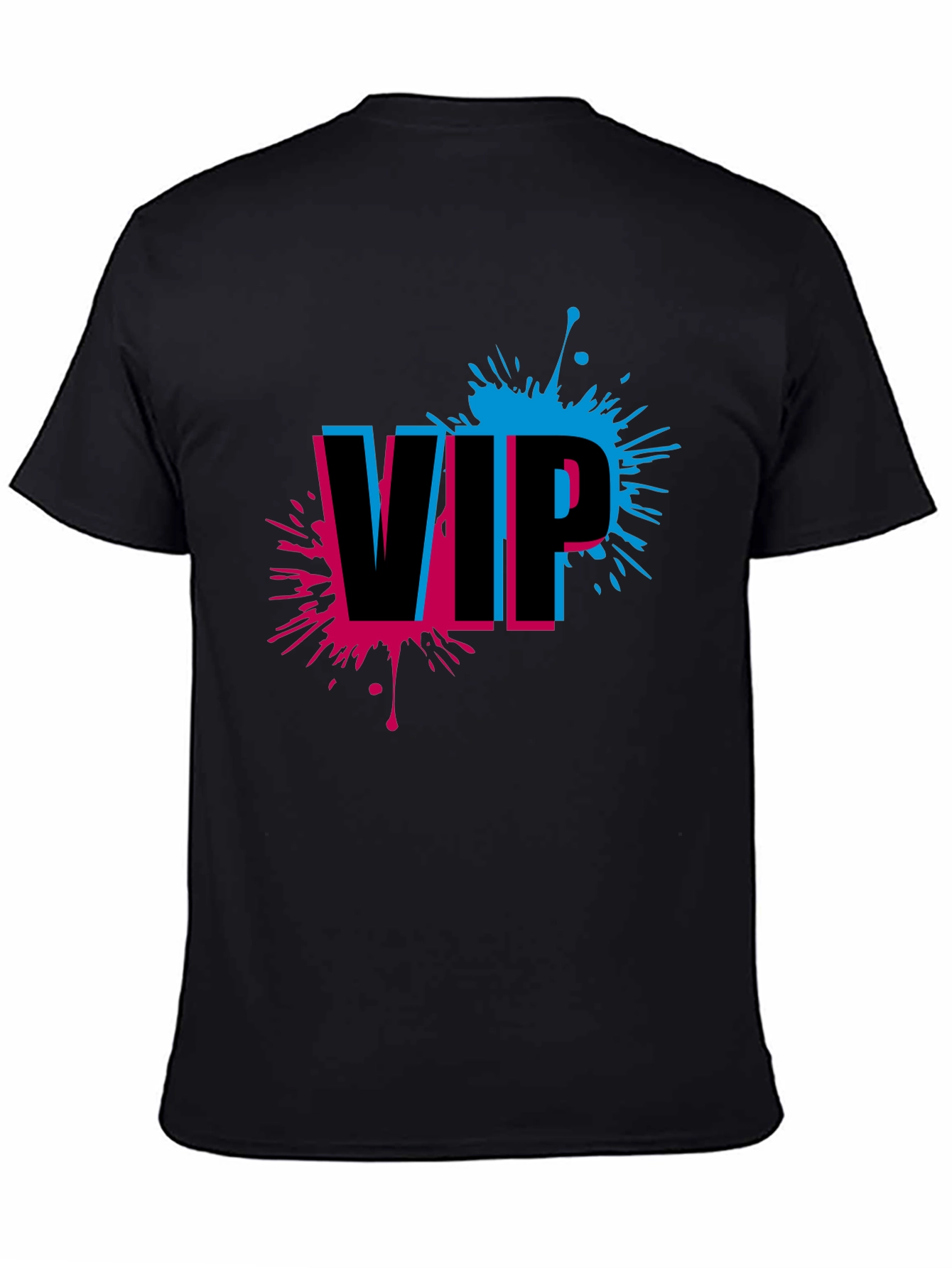 VIP Splatter Graphic Tee - Trendy Black T-Shirt - 4