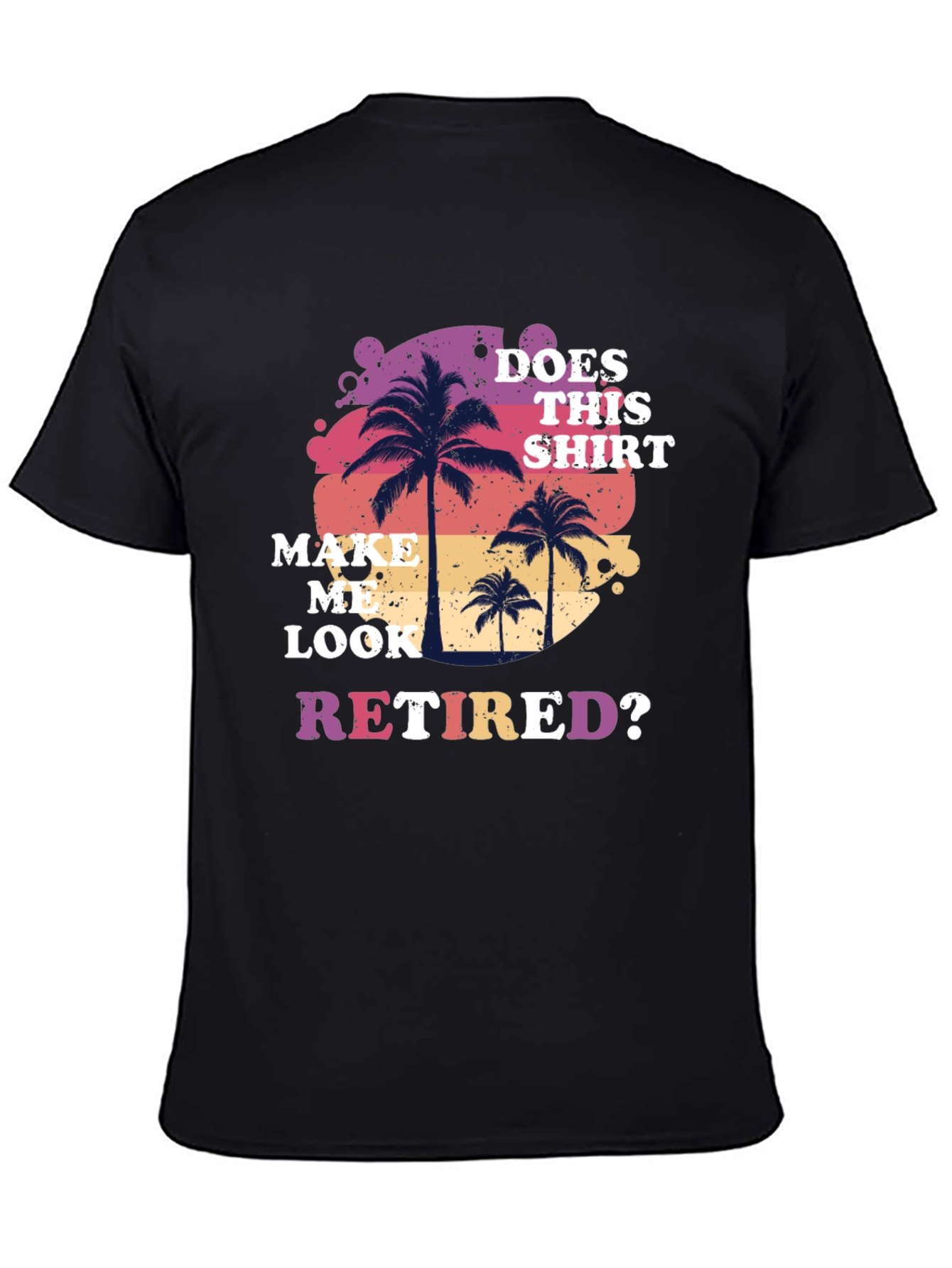 Black Retired Graphic T-Shirt: Palm Tree Design view 4