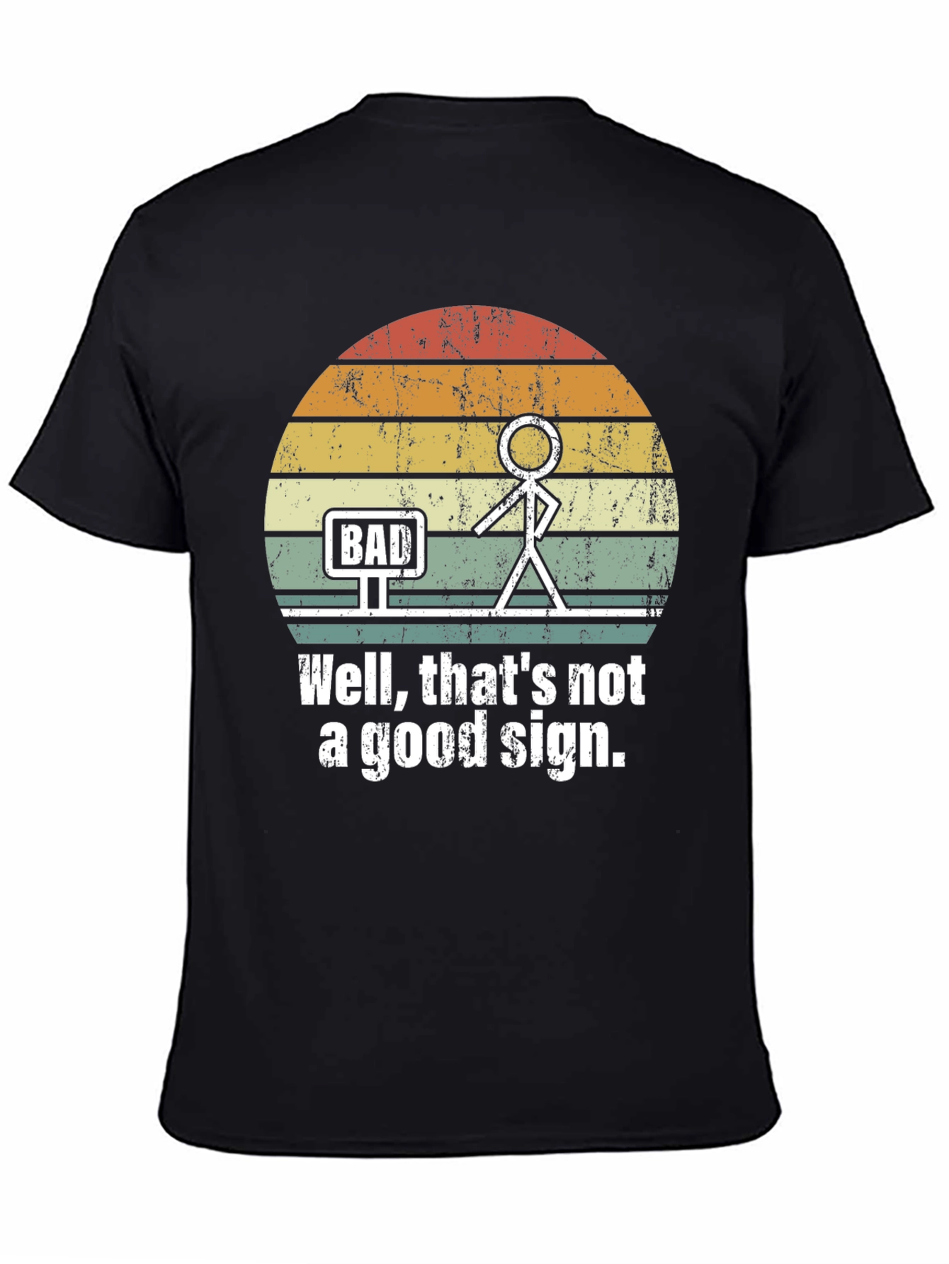 Black Bad Sign T-Shirt - Funny Graphic Tee view 4
